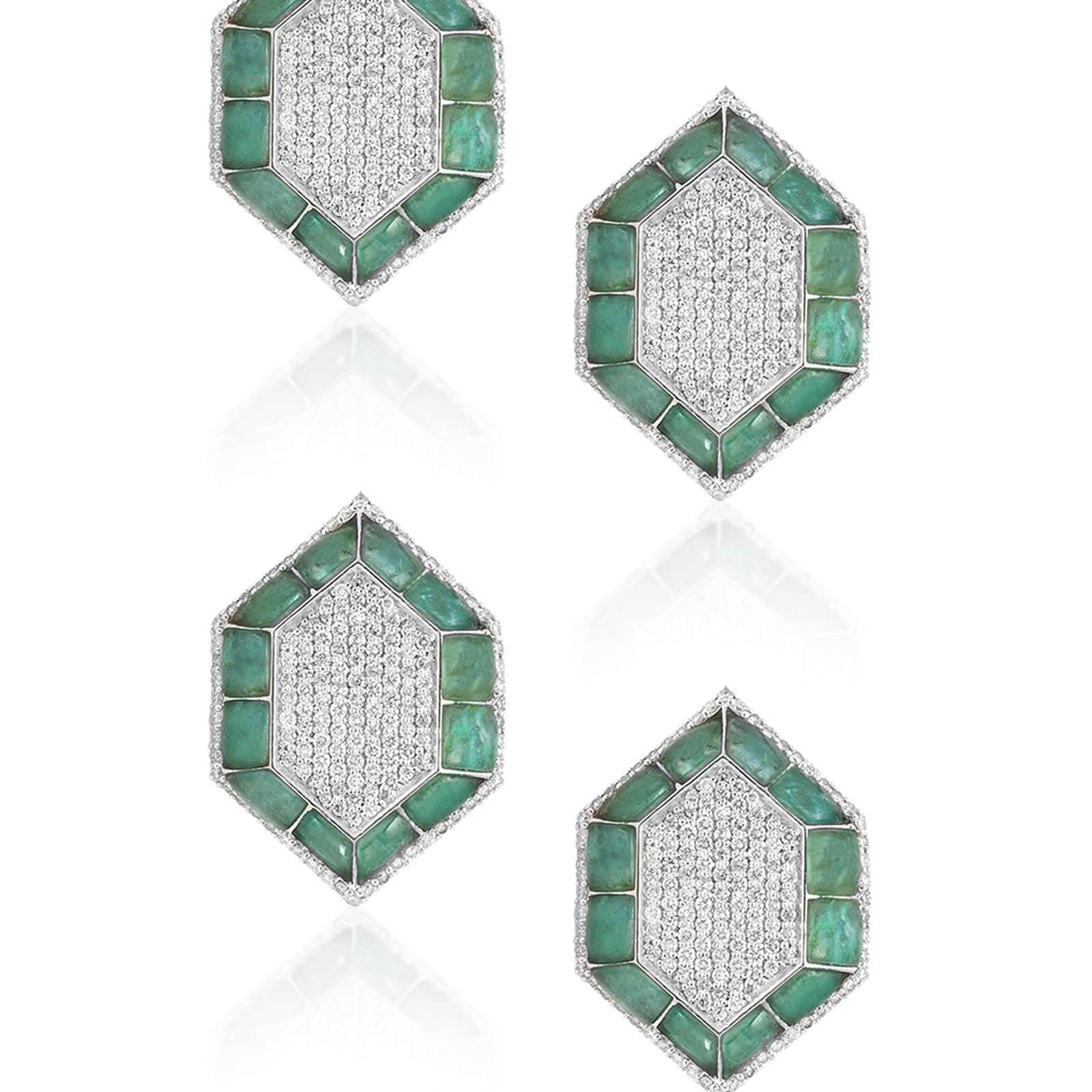 Hexa Emerald Buttons | AMARIS JEWELS | Fine Jewelry 