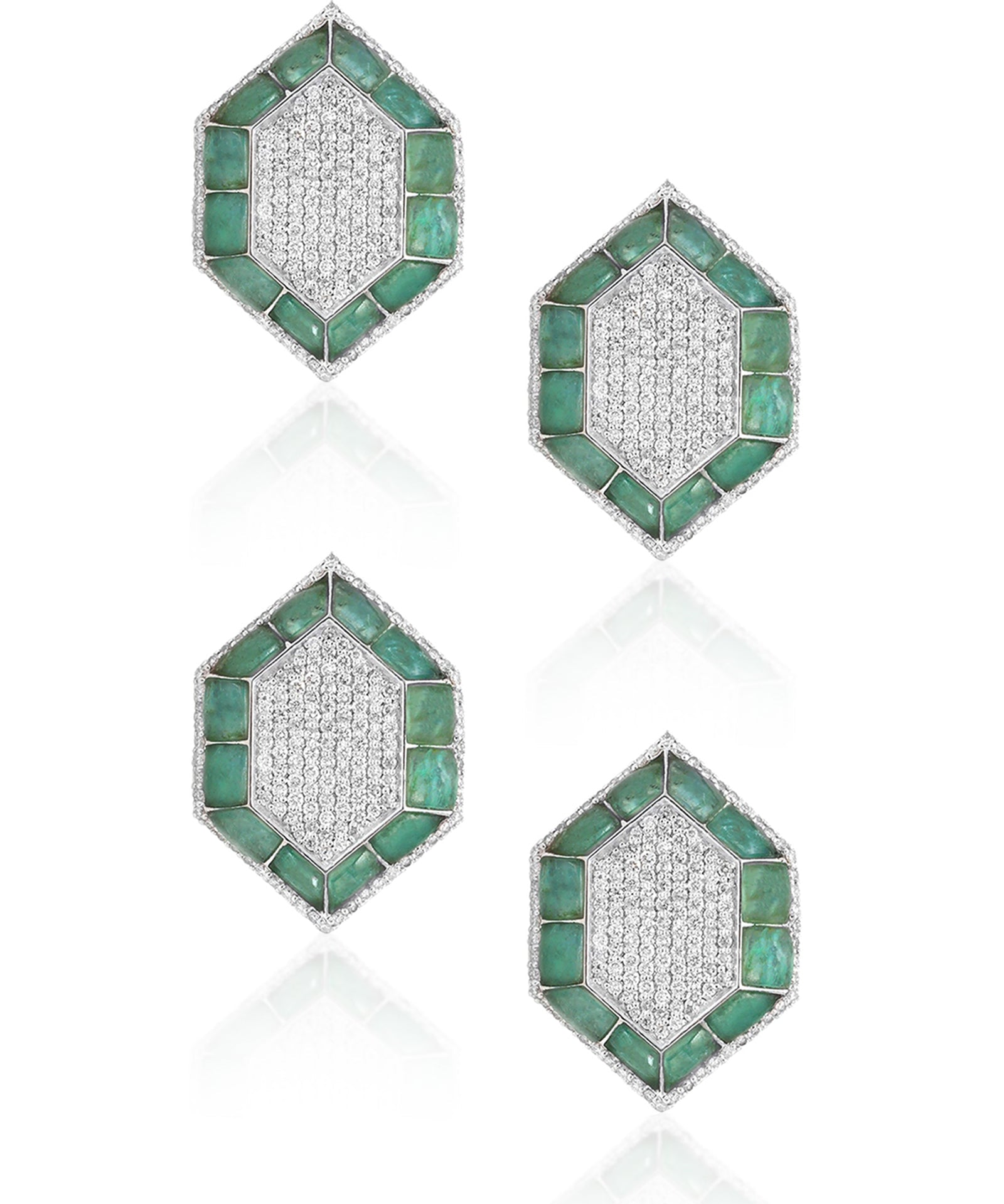 Hexa Emerald Buttons | AMARIS JEWELS | Fine Jewelry 