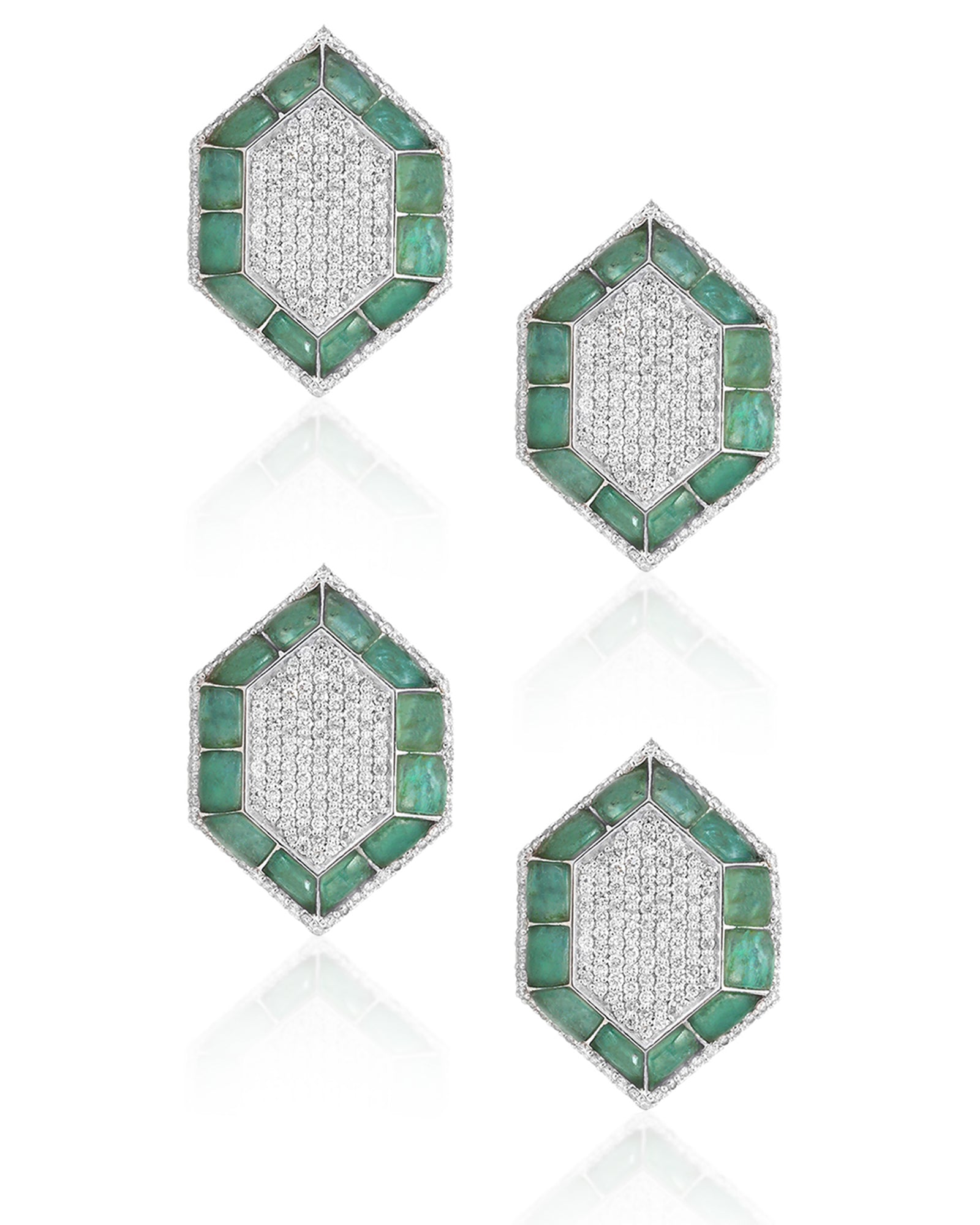 Hexa Emerald Buttons | AMARIS JEWELS | Fine Jewelry 