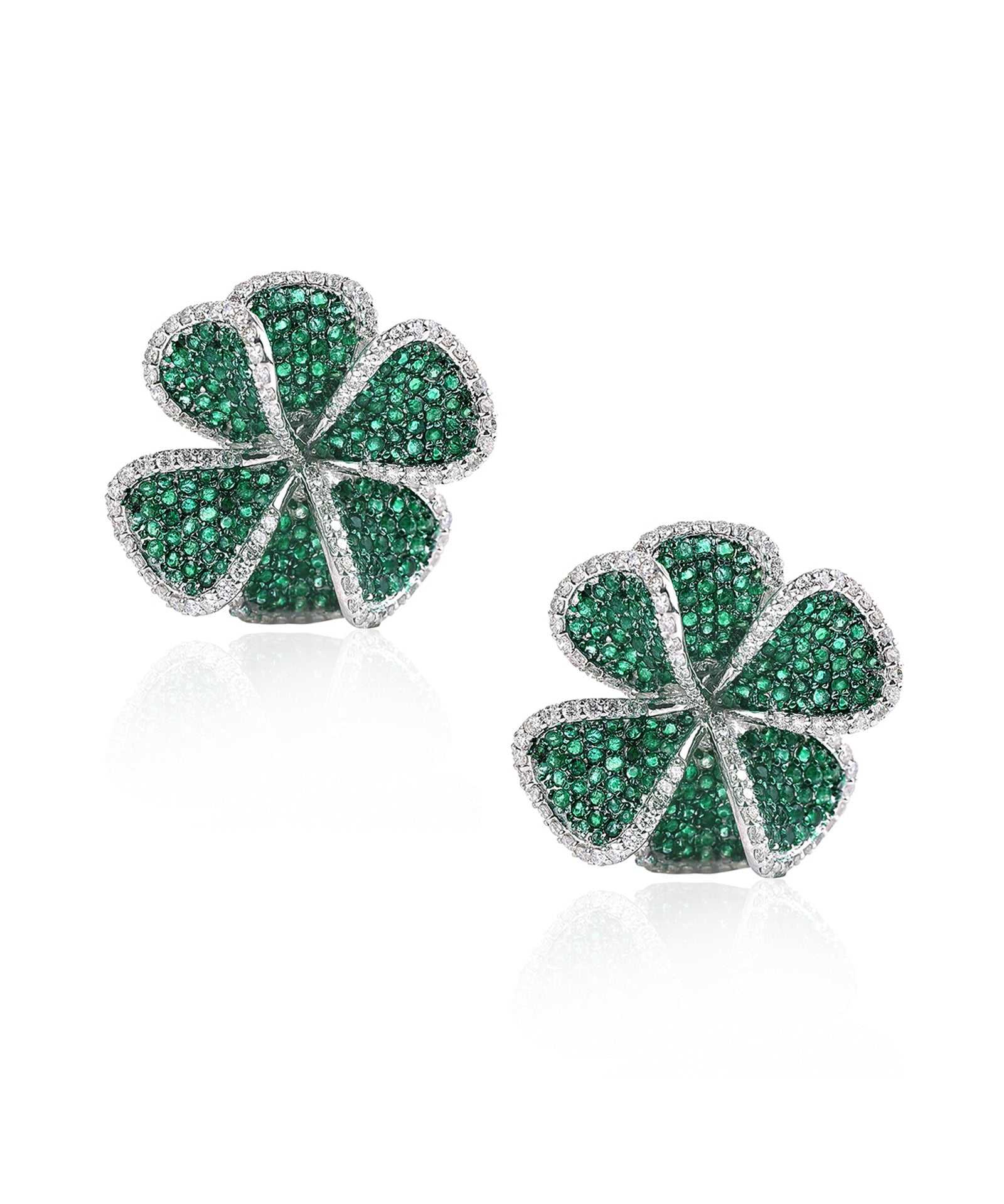 Hydrangea Earrings (Emerald) | AMARIS JEWELS | Fine Jewelry 