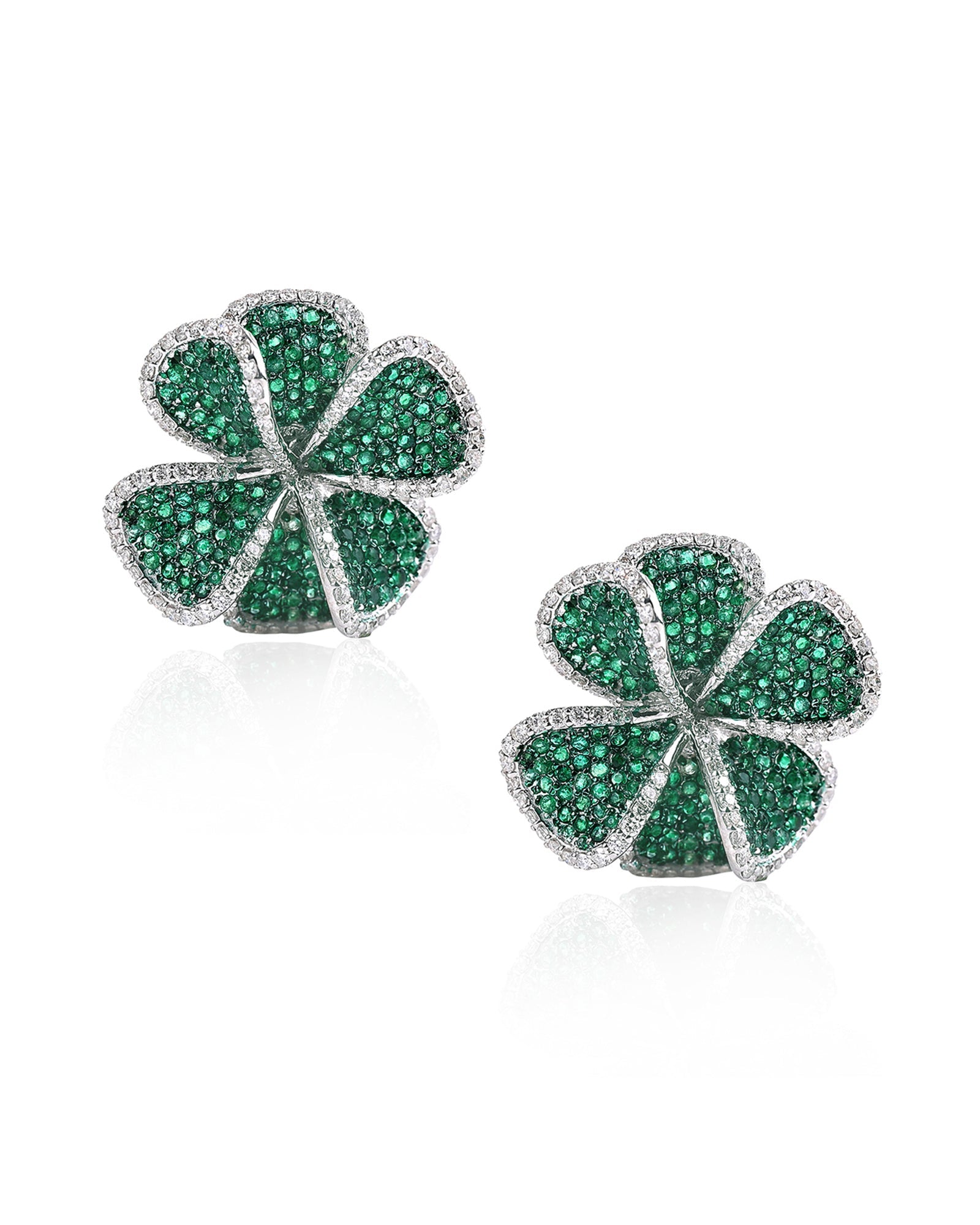 Hydrangea Earrings (Emerald) | AMARIS JEWELS | Fine Jewelry 