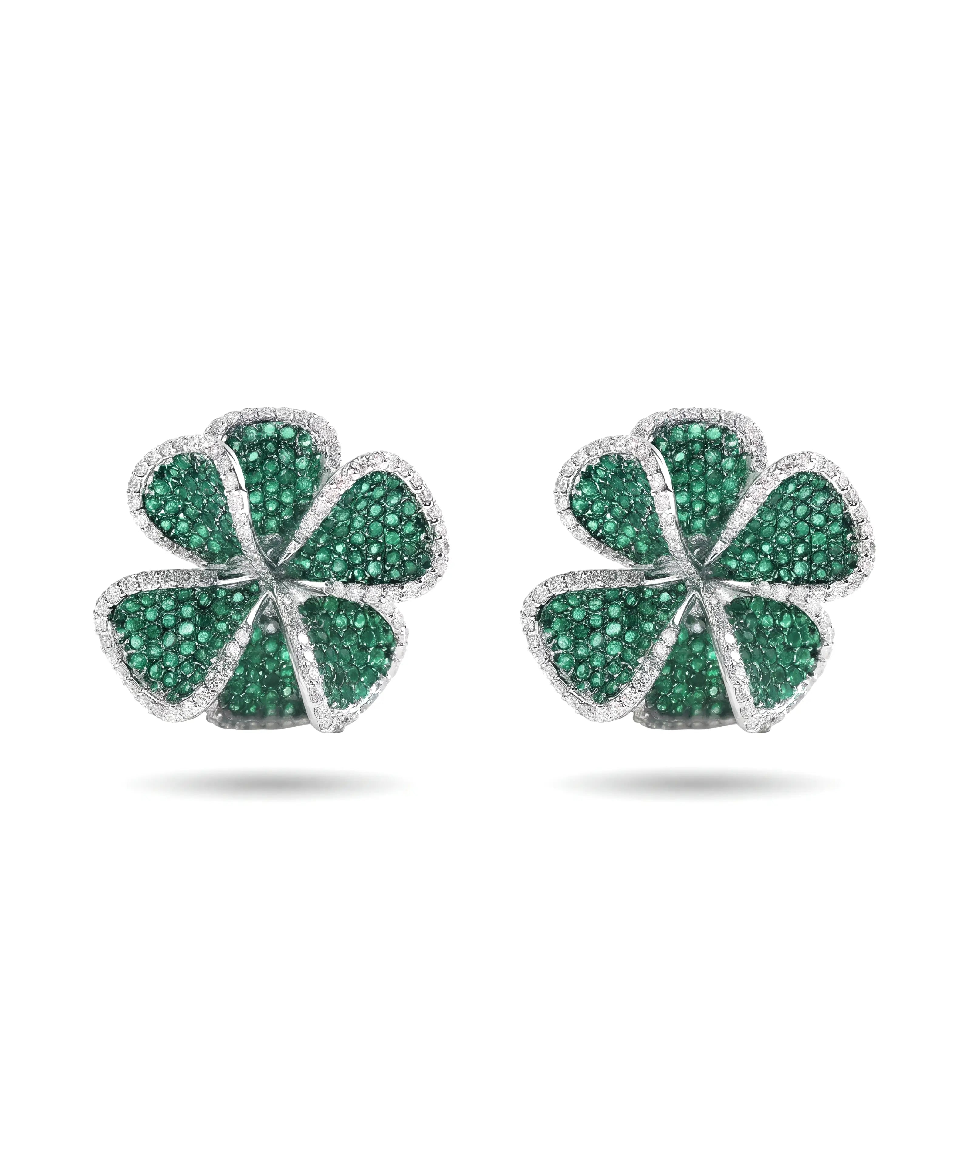 Hydrangea Earrings (Emerald) | AMARIS JEWELS | Fine Jewelry