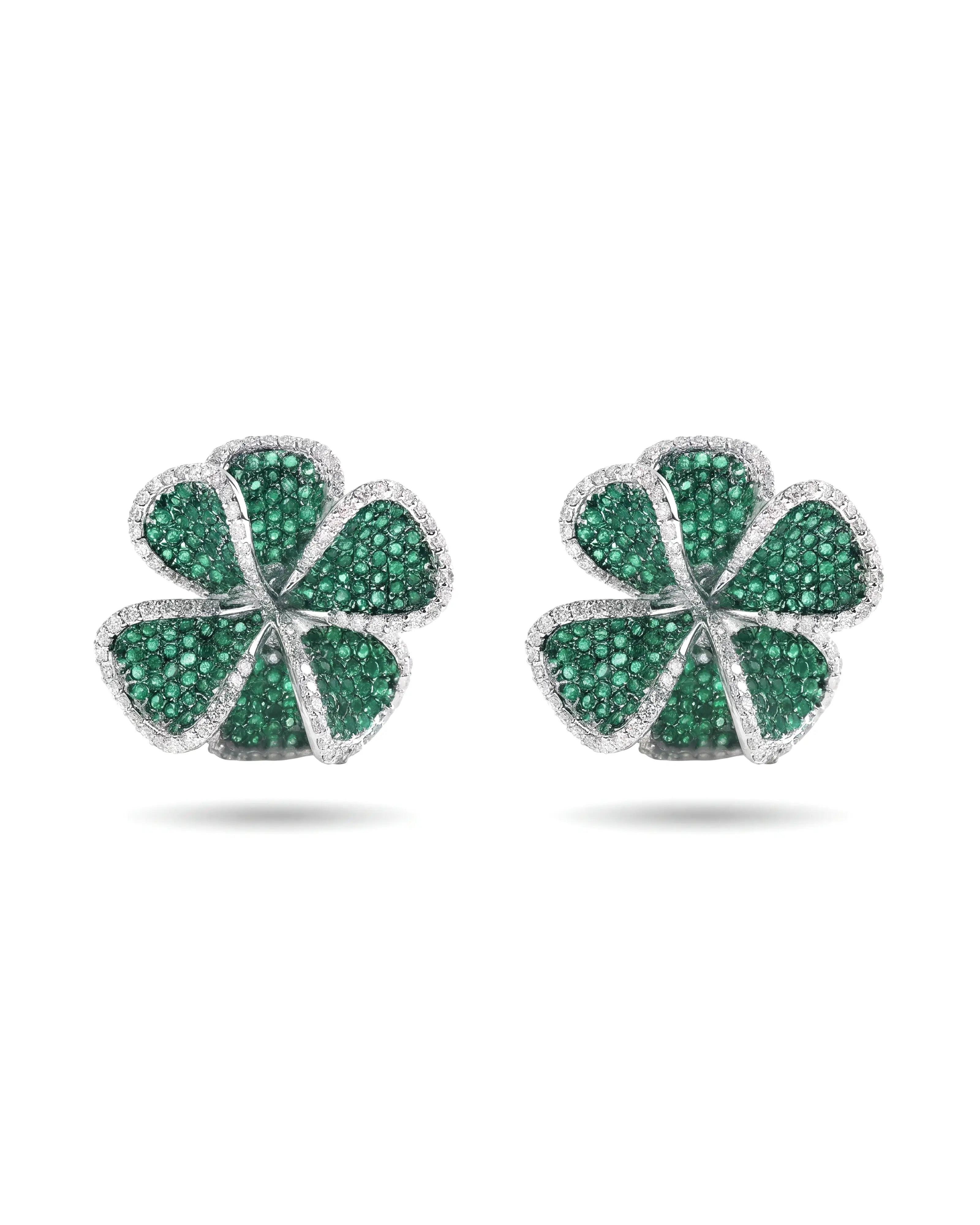 Hydrangea Earrings (Emerald) | AMARIS JEWELS | Fine Jewelry