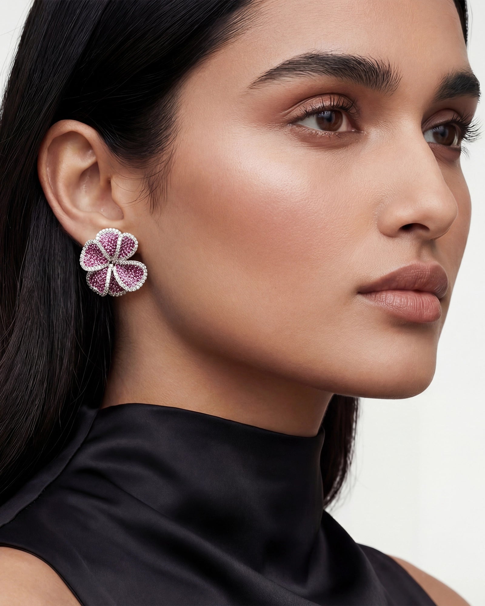 Hydrangea Earrings (Ruby) | AMARIS JEWELS | Fine Jewelry 