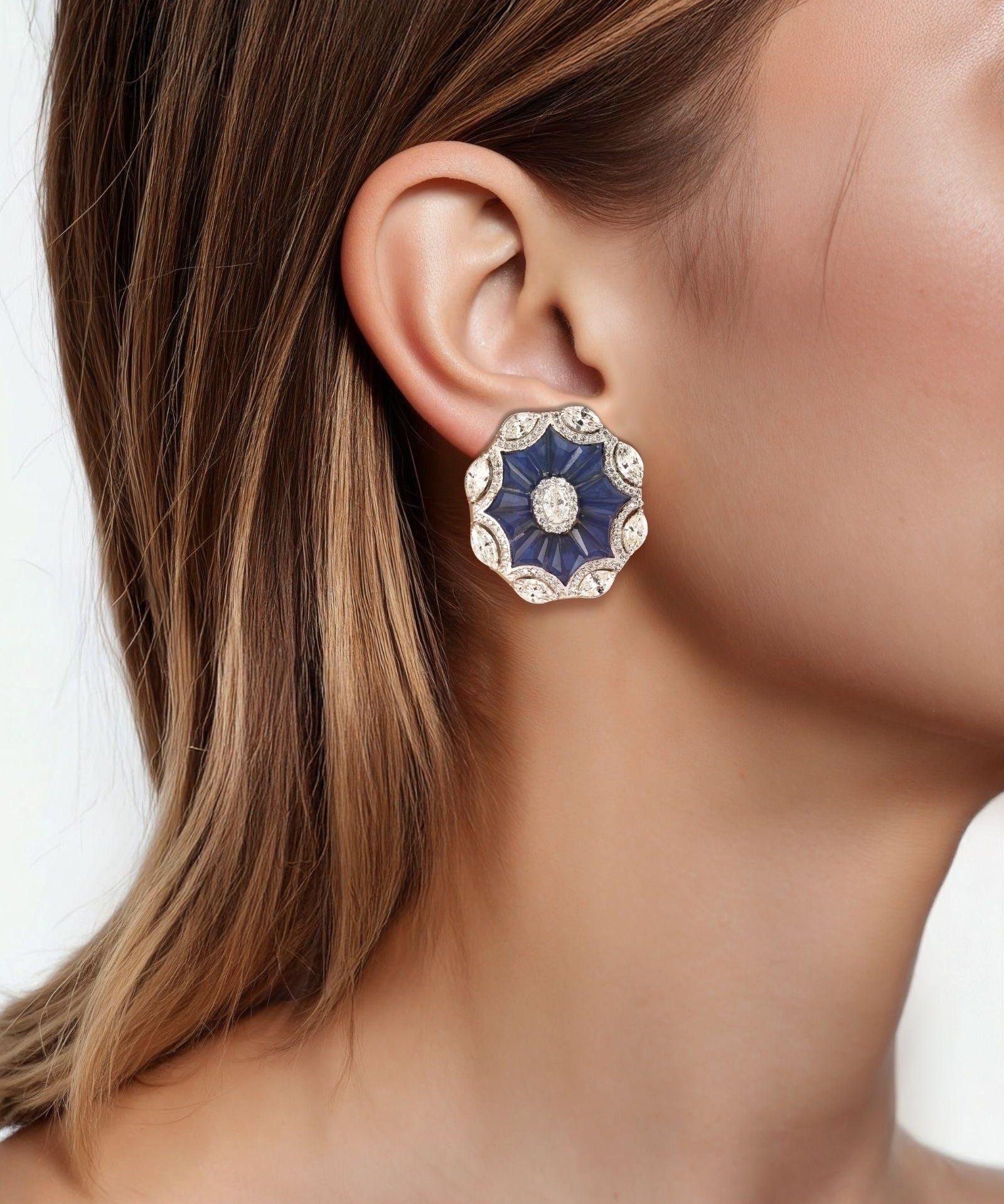 Jackie Blue Studs | AMARIS JEWELS | Fine Jewelry 
