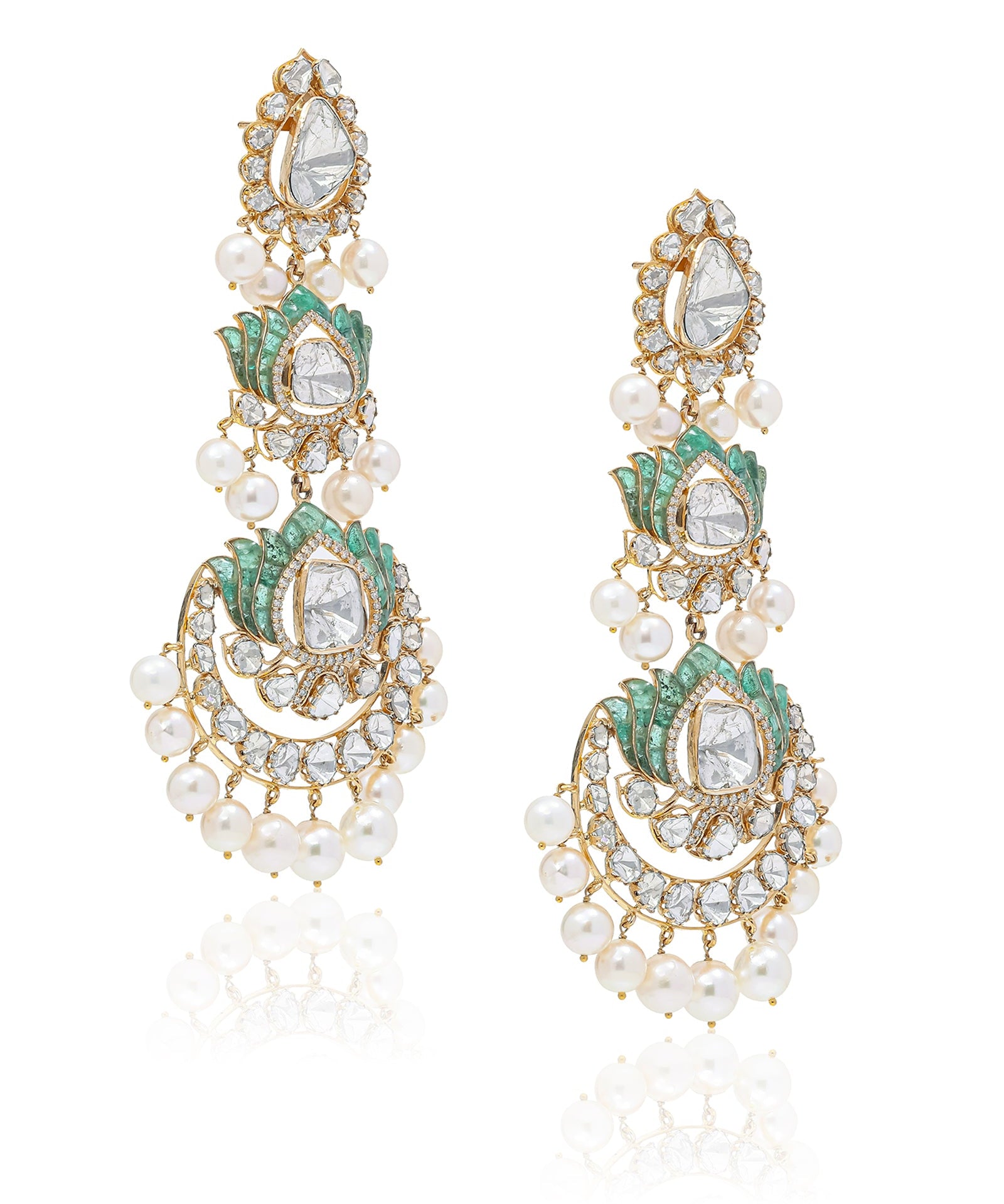Jaisalmer Lotus Emerald Earrings | AMARIS JEWELS | Fine Jewelry 