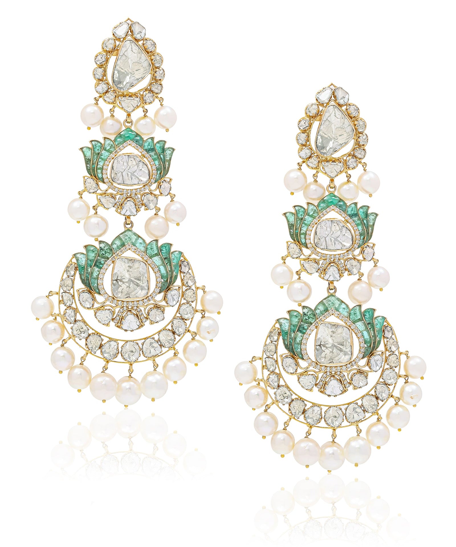 Jaisalmer Lotus Emerald Earrings | AMARIS JEWELS | Fine Jewelry 