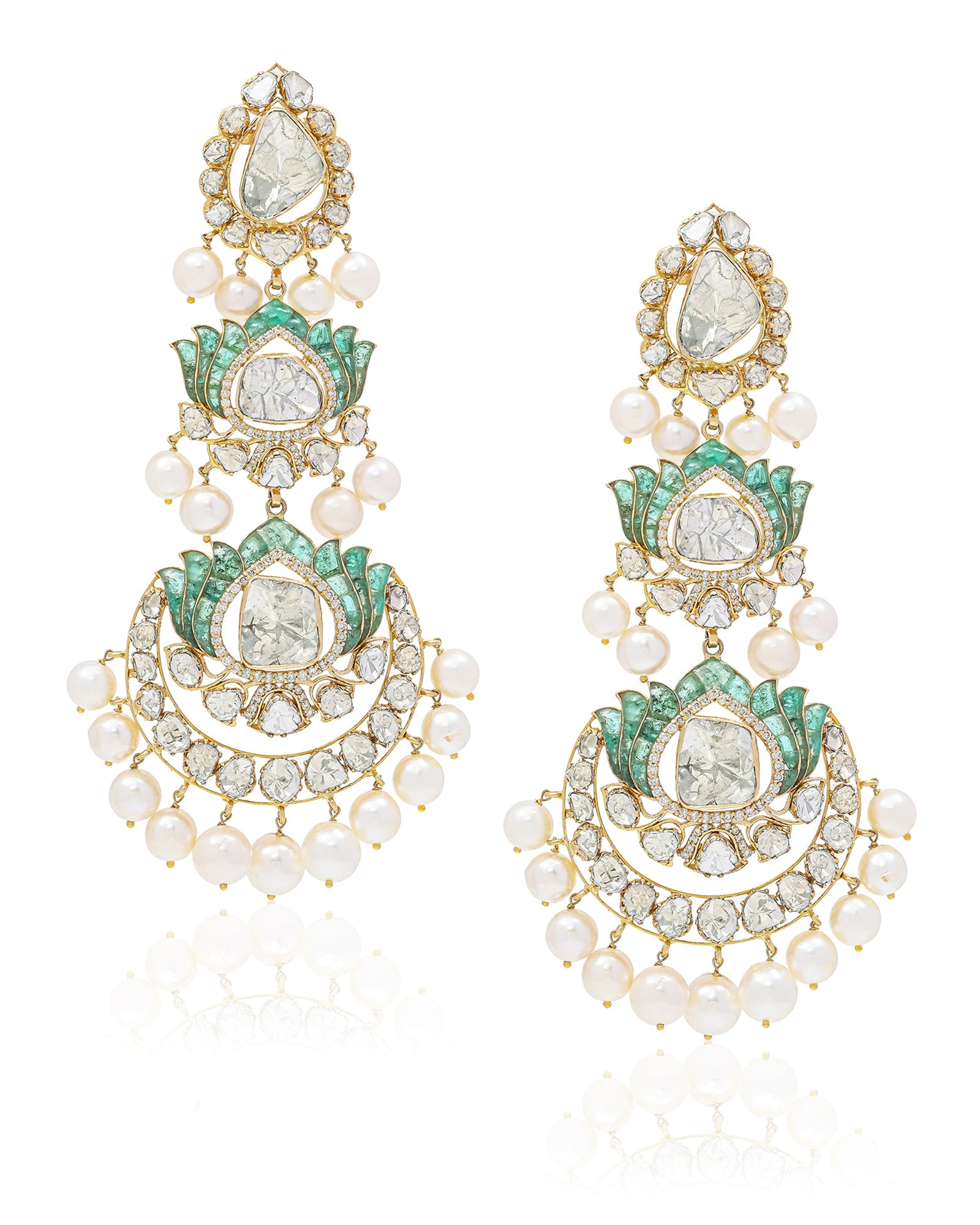 Jaisalmer Lotus Emerald Earrings | AMARIS JEWELS | Fine Jewelry 