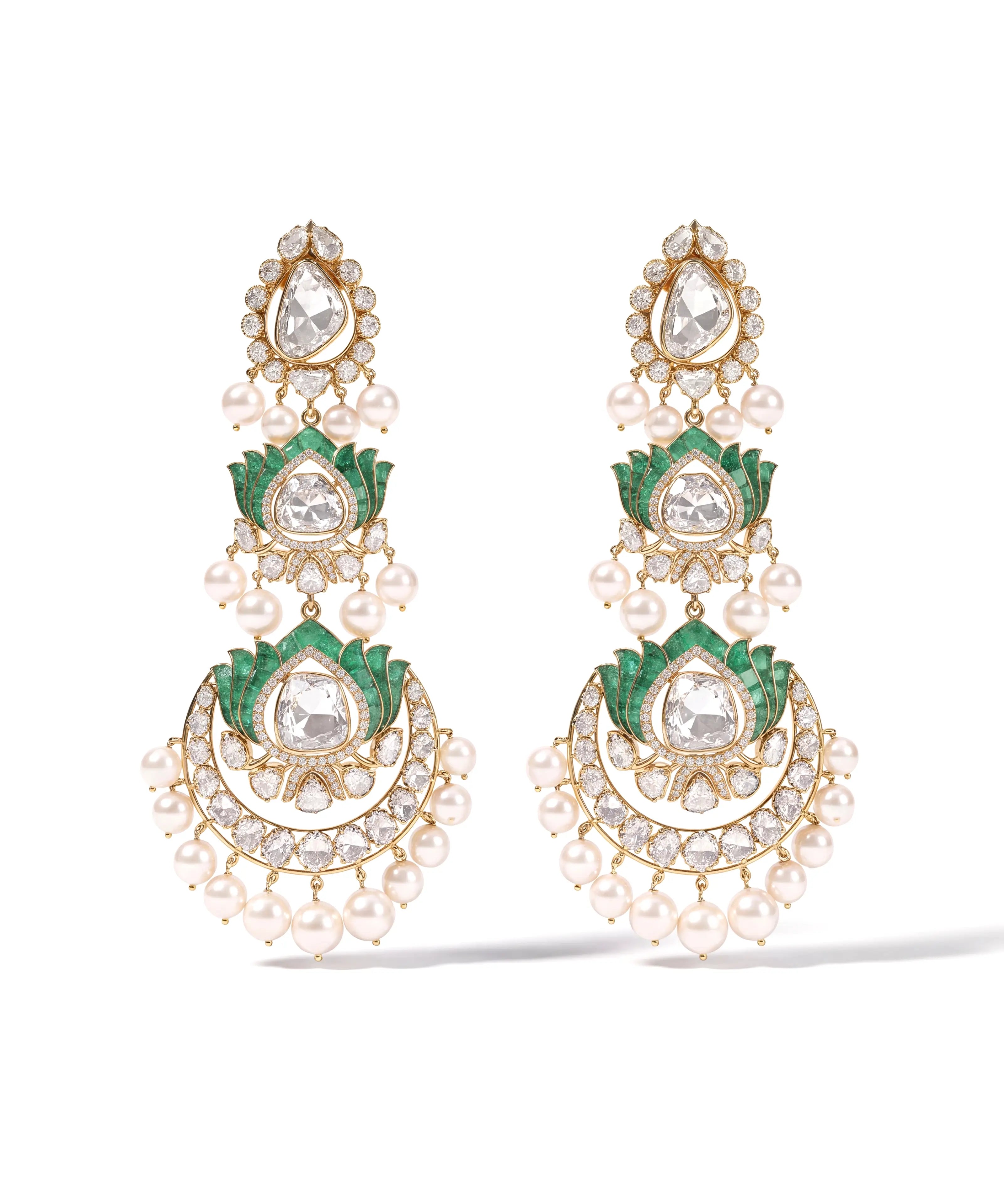 Jaisalmer Lotus Emerald Earrings | AMARIS JEWELS | Fine Jewelry