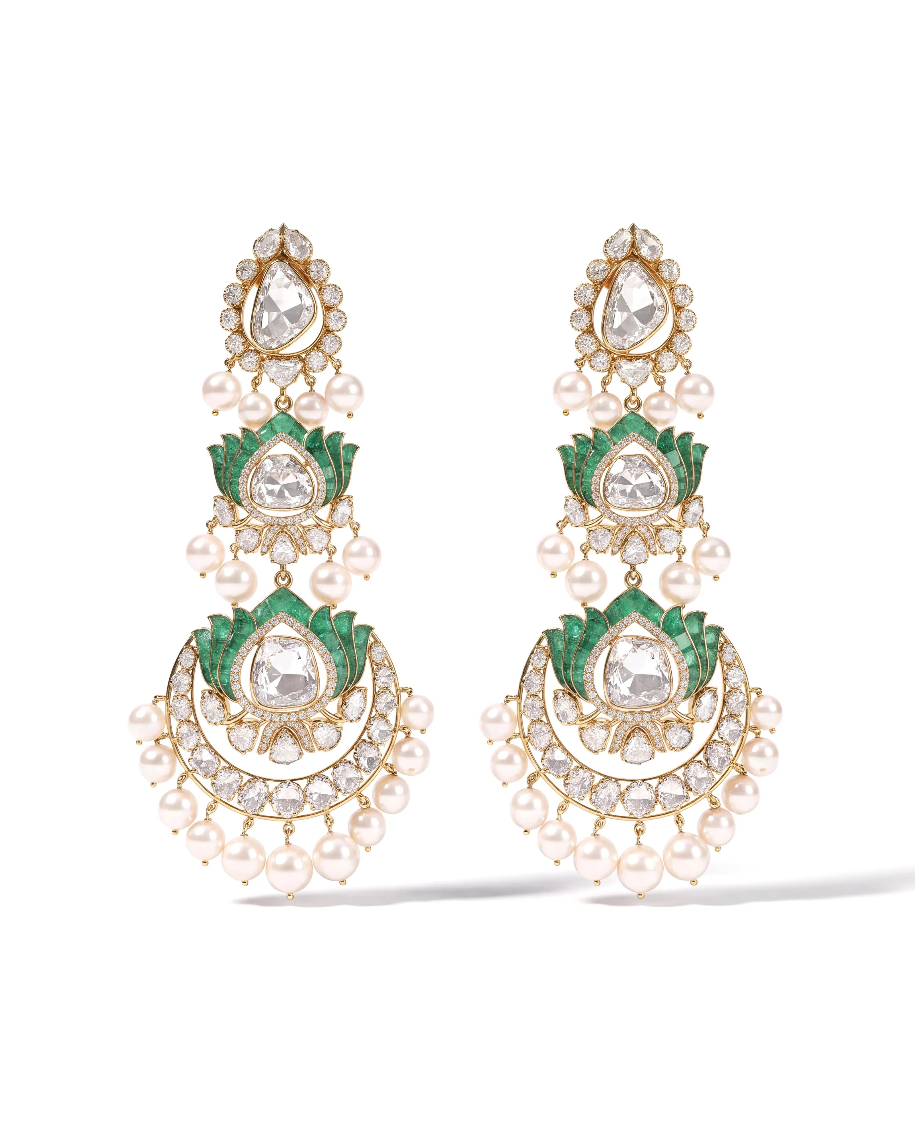 Jaisalmer Lotus Emerald Earrings | AMARIS JEWELS | Fine Jewelry