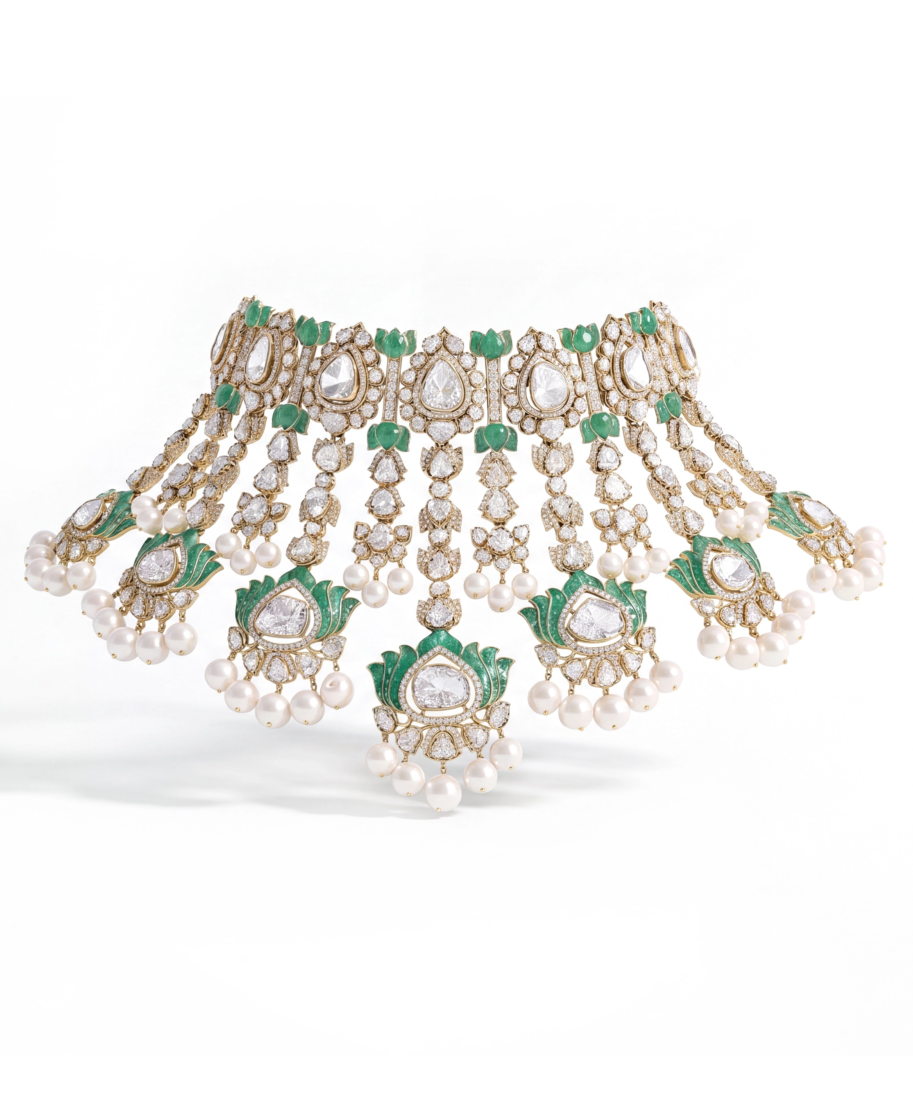 Jaisalmer Lotus Emerald Necklace | AMARIS JEWELS | Fine Jewelry