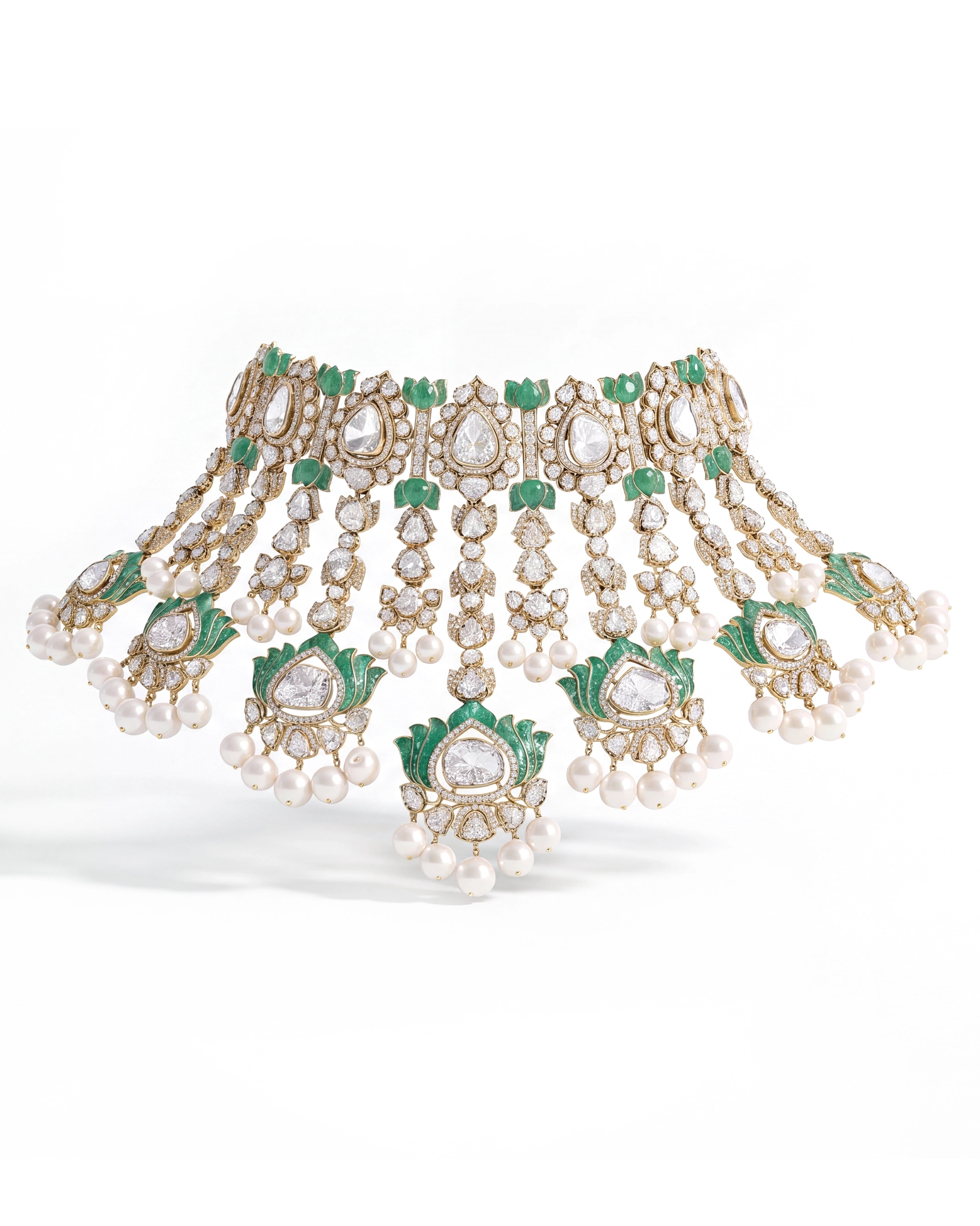 Jaisalmer Lotus Emerald Necklace | AMARIS JEWELS | Fine Jewelry