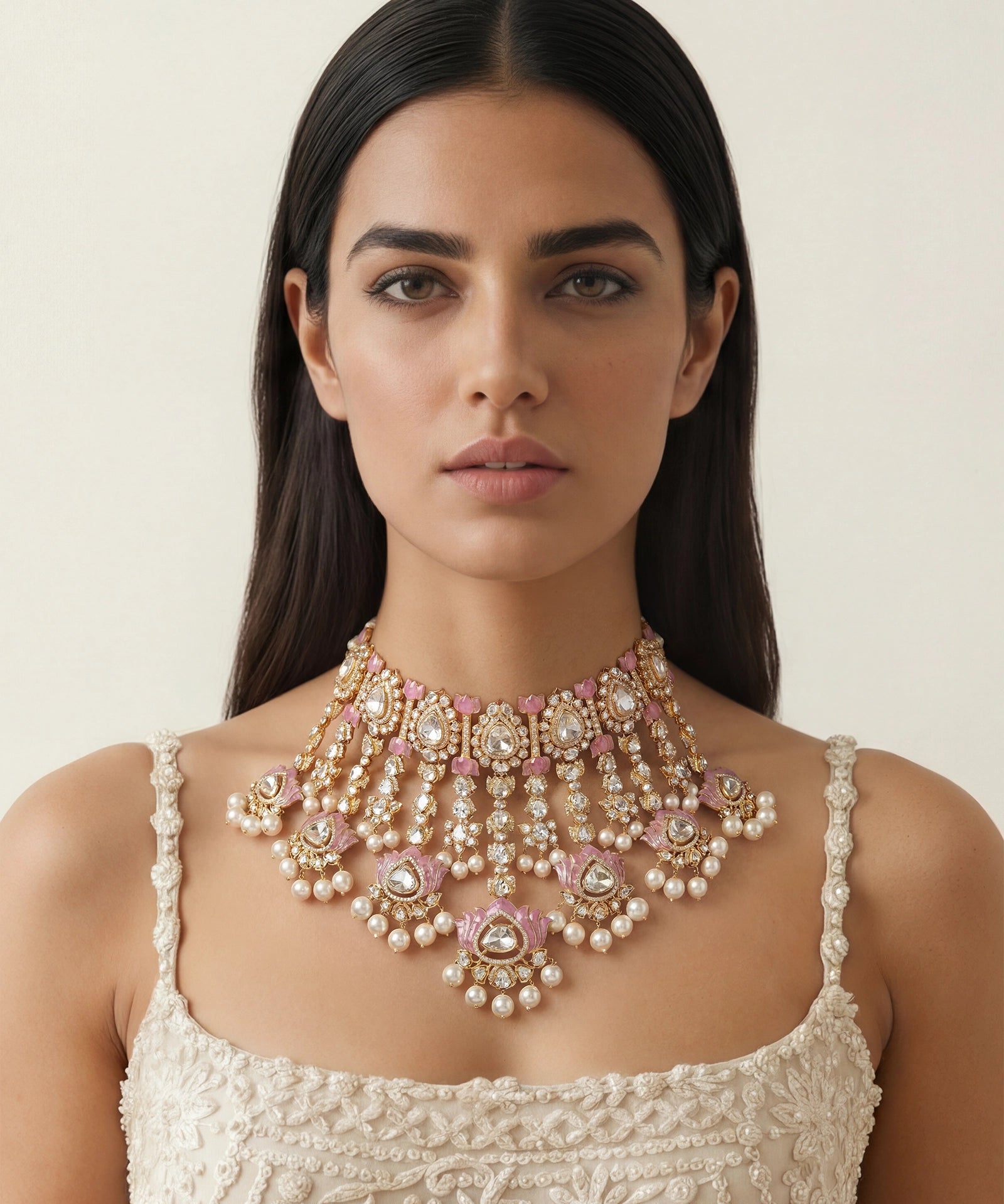 Jaisalmer Lotus Polki Choker | AMARIS JEWELS | Fine Jewelry 