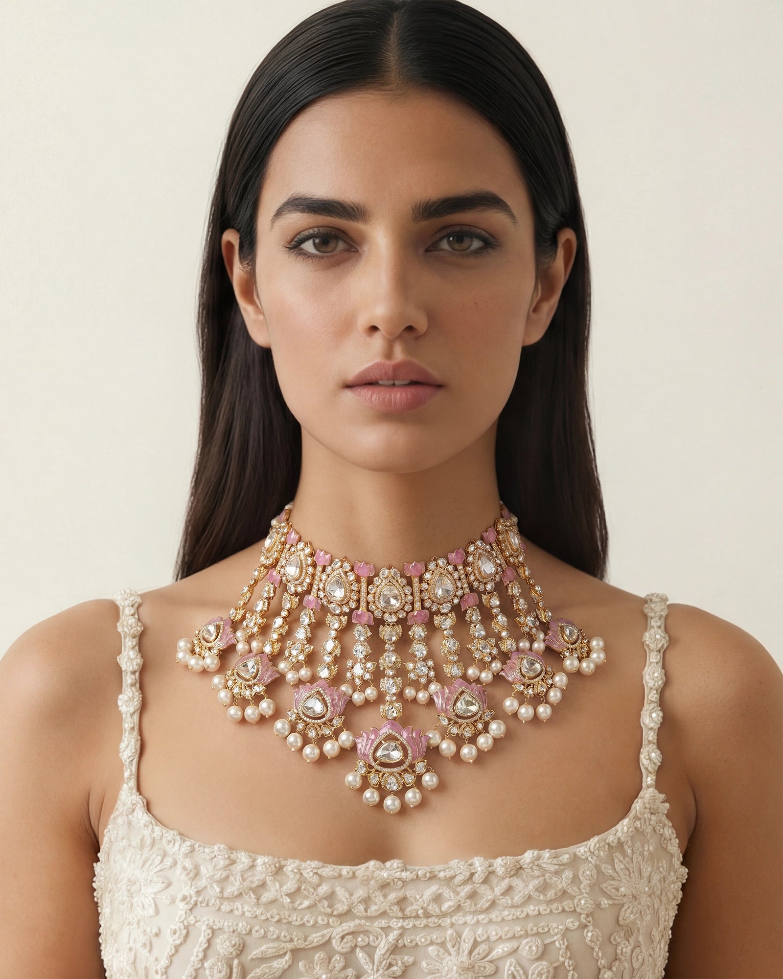 Jaisalmer Lotus Polki Choker | AMARIS JEWELS | Fine Jewelry 