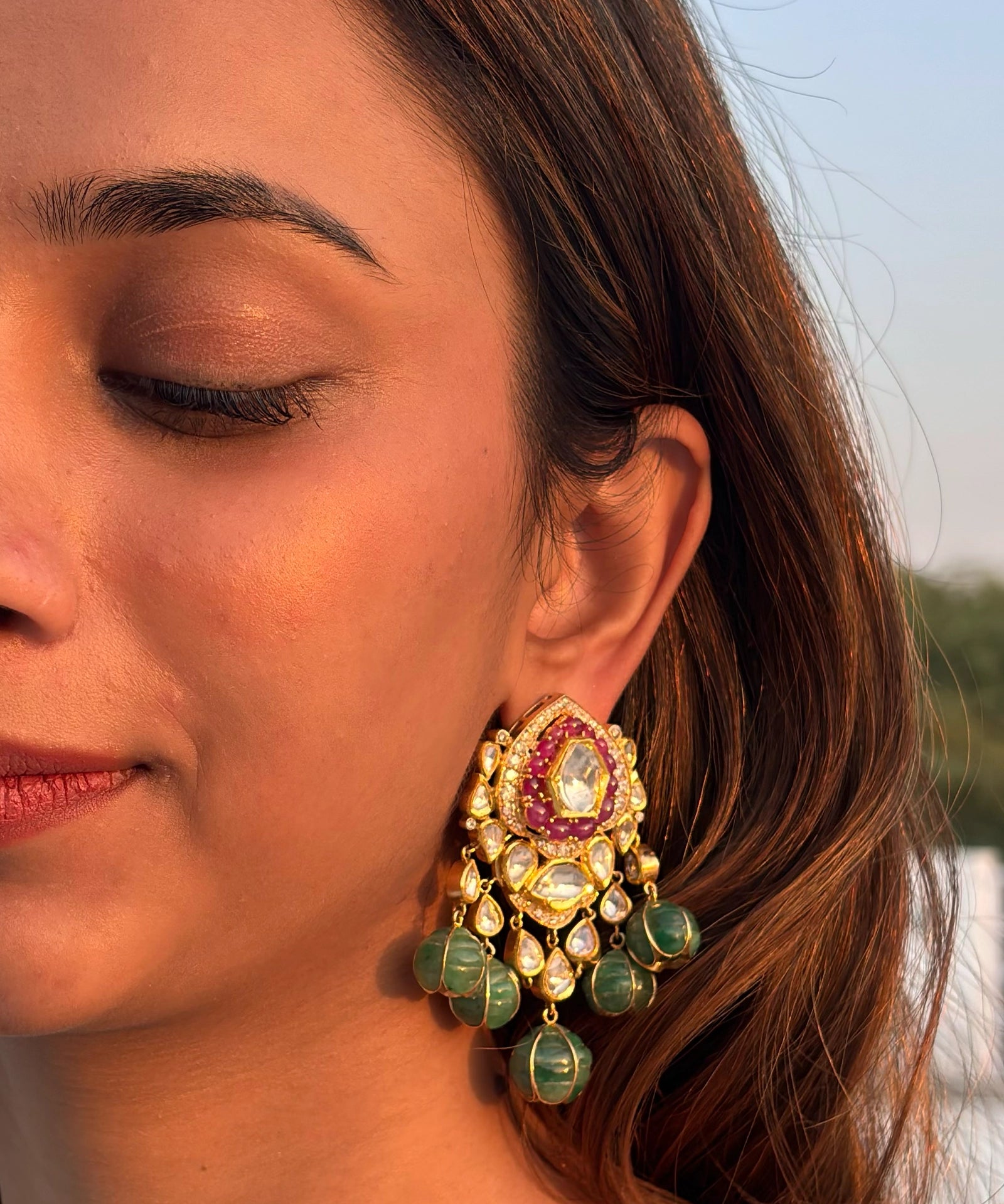 Jaisalmer Noor Polki Earrings | AMARIS JEWELS | Fine Jewelry 