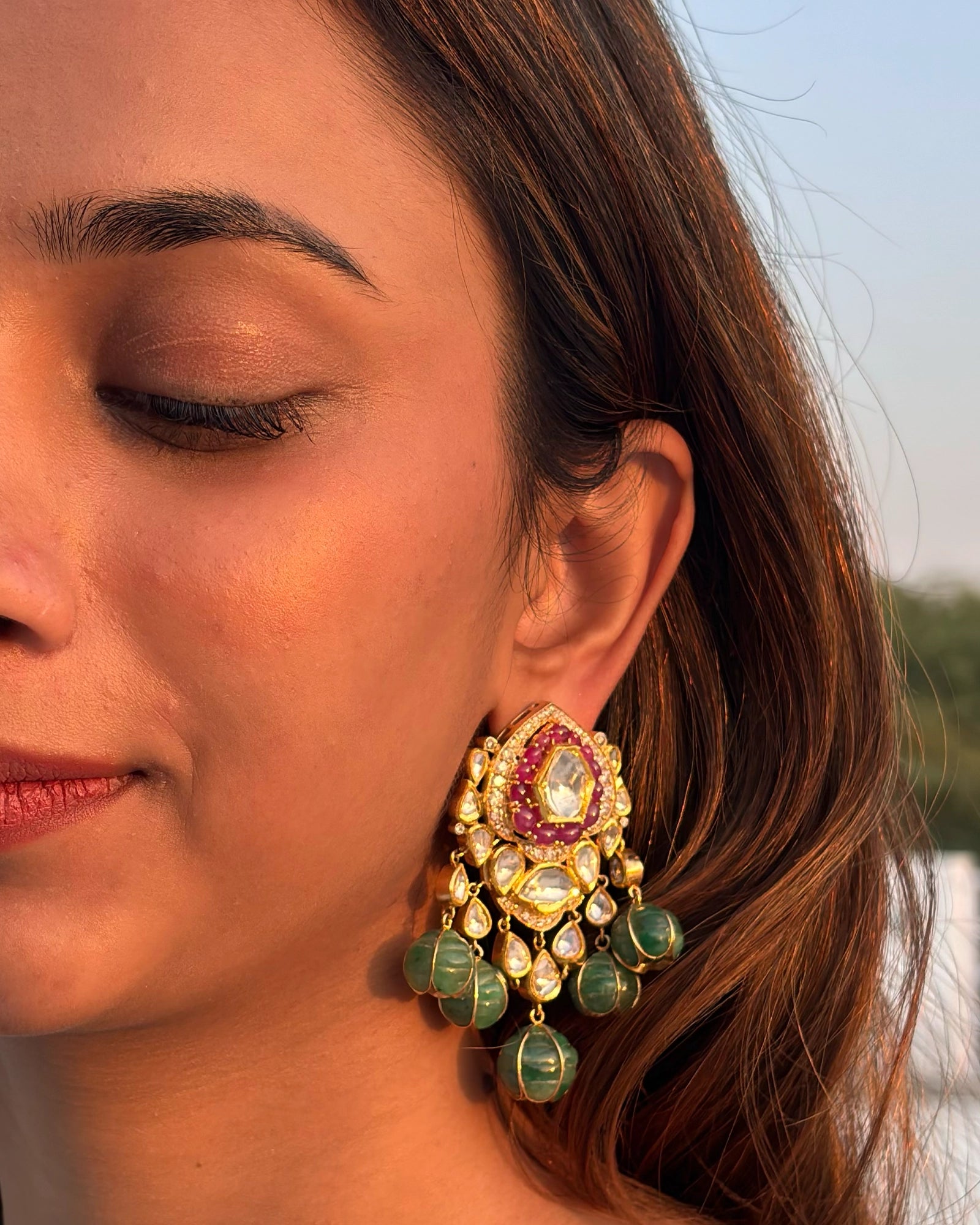Jaisalmer Noor Polki Earrings | AMARIS JEWELS | Fine Jewelry 