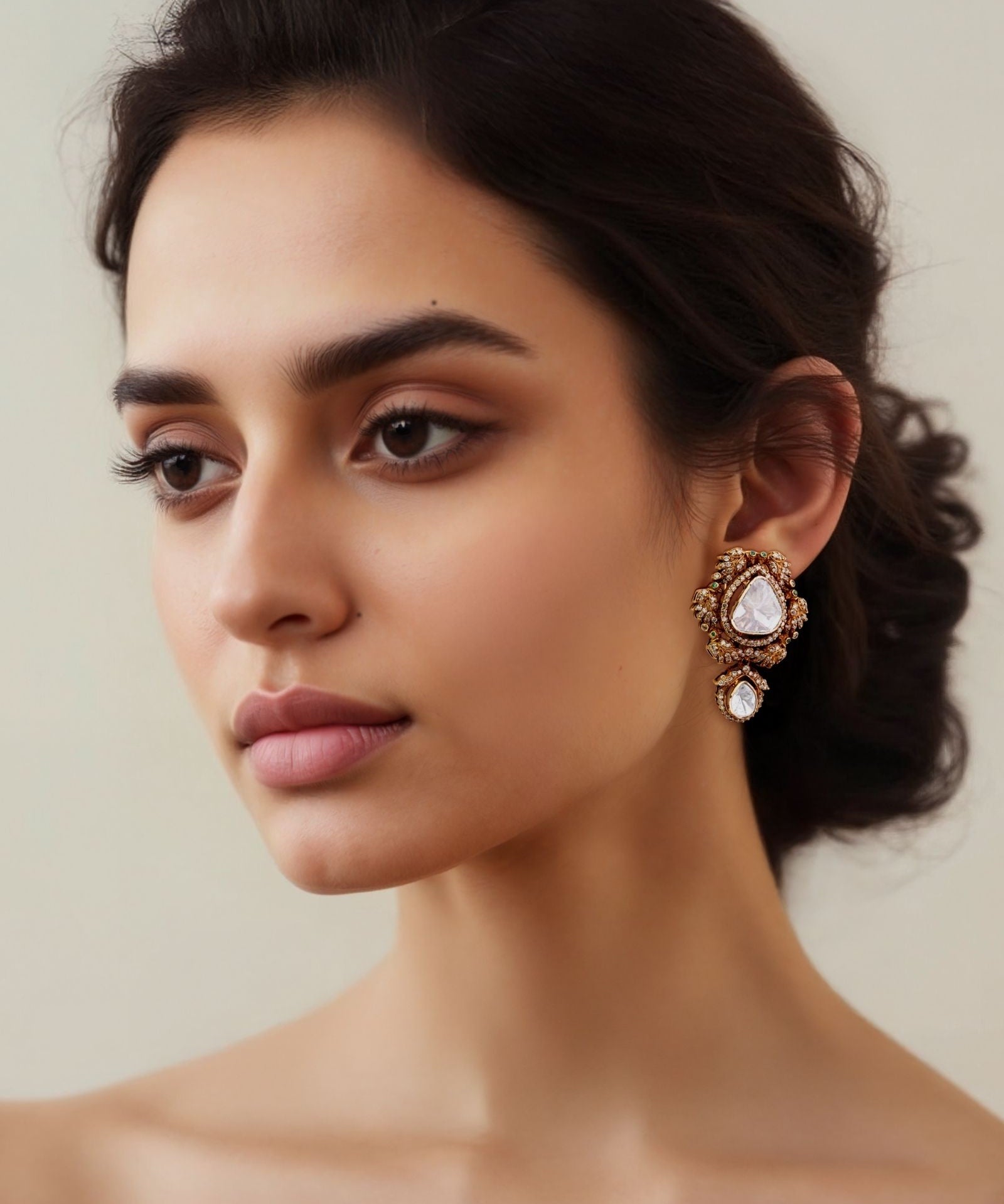 Kohinoor Lotus Earrings | AMARIS JEWELS | Fine Jewelry 