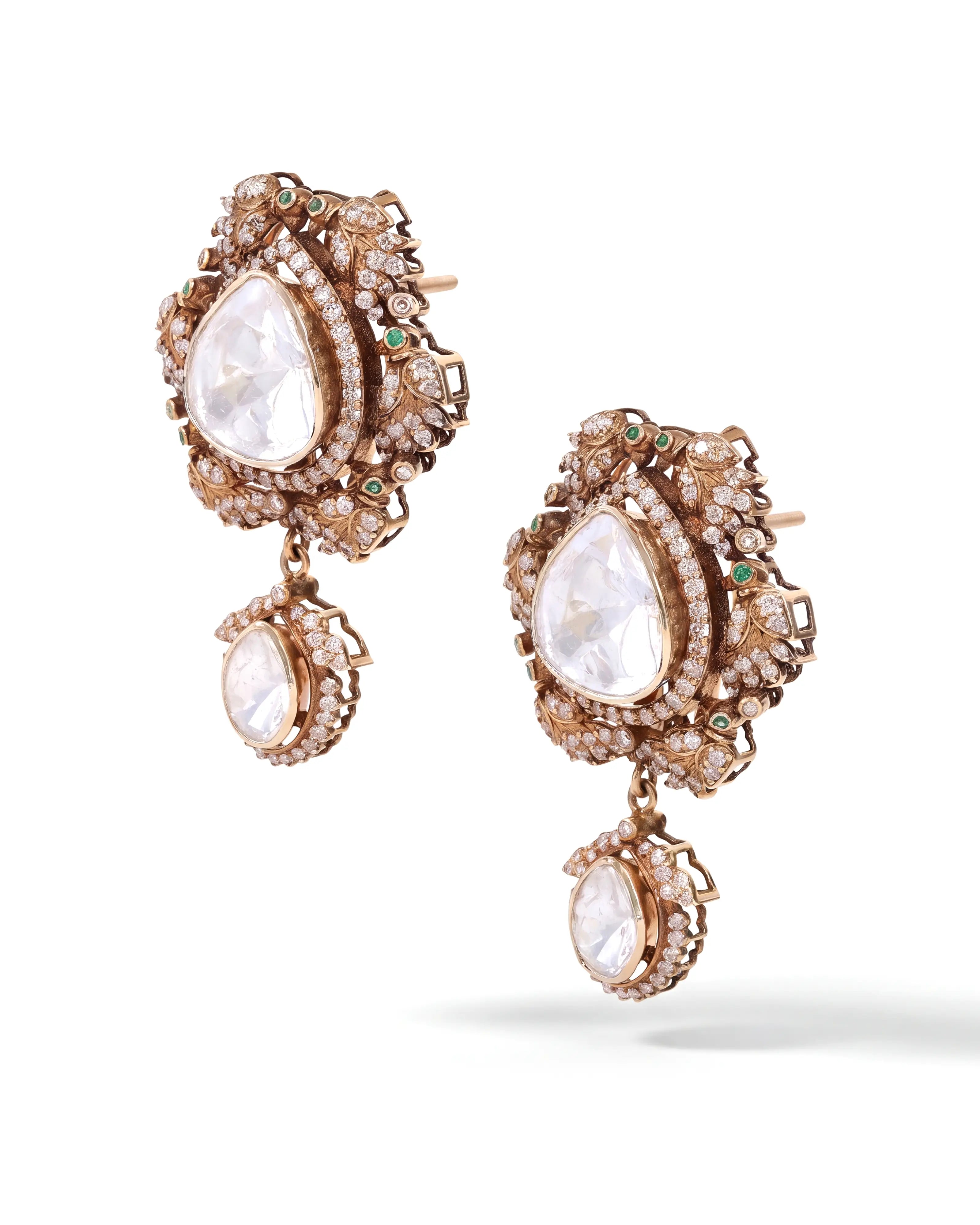 Kohinoor Lotus Earrings | AMARIS JEWELS | Fine Jewelry