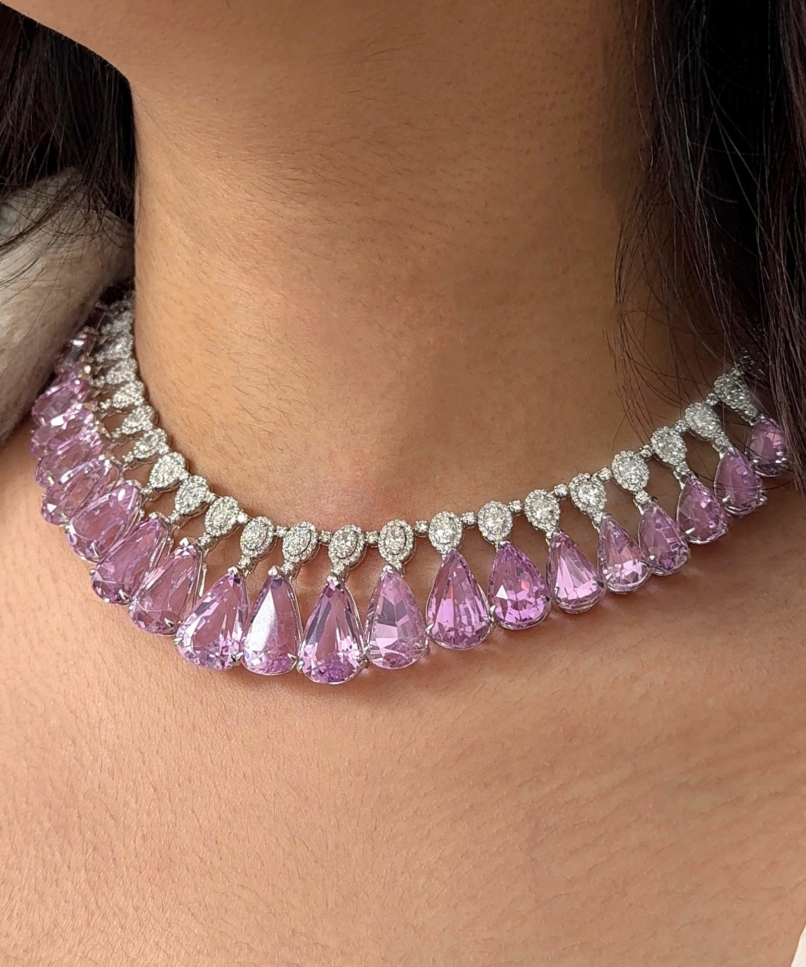 Kunzite Waterfall Necklace 2.0 | AMARIS JEWELS | Fine Jewelry 