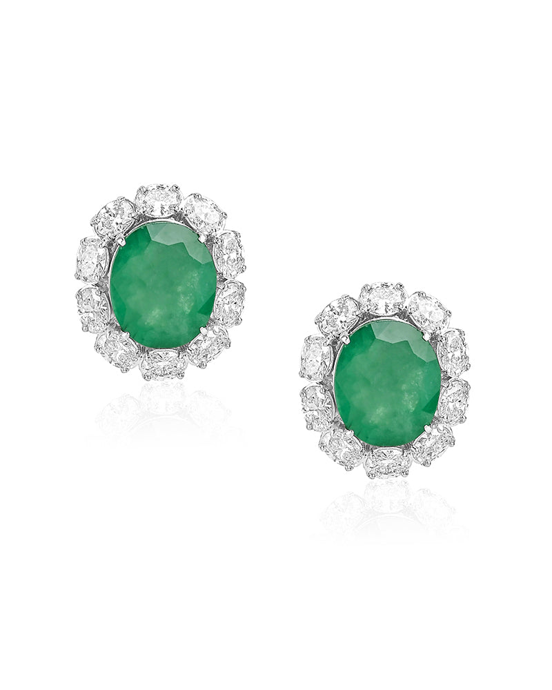 Loire Emerald Stud Earrings | AMARIS JEWELS | Fine Jewelry 