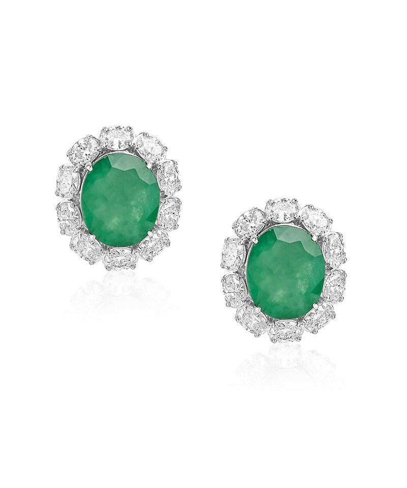 Loire Emerald Stud Earrings | AMARIS JEWELS | Fine Jewelry 