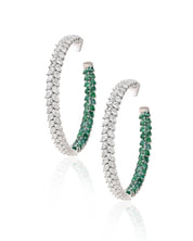 Lola's Diamond Emerald Hoops | AMARIS JEWELS | Fine Jewelry 