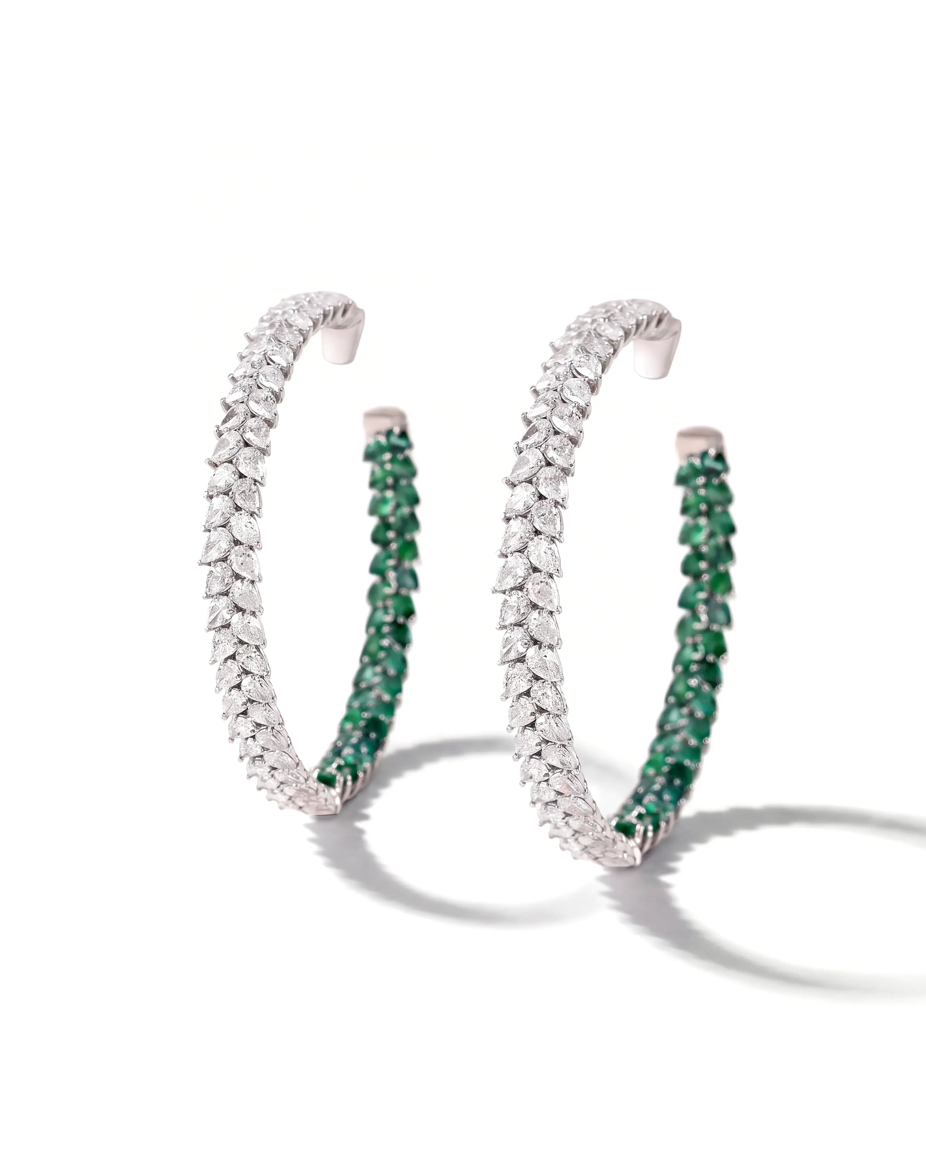 Lola's Diamond Emerald Hoops | AMARIS JEWELS | Fine Jewelry