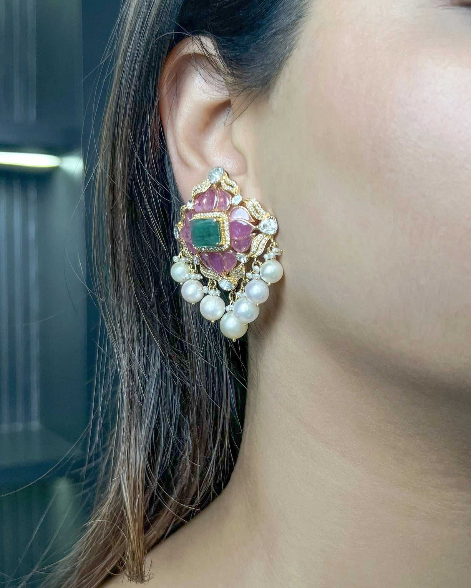 Mahreen Lotus Earrings | AMARIS JEWELS | Fine Jewelry 