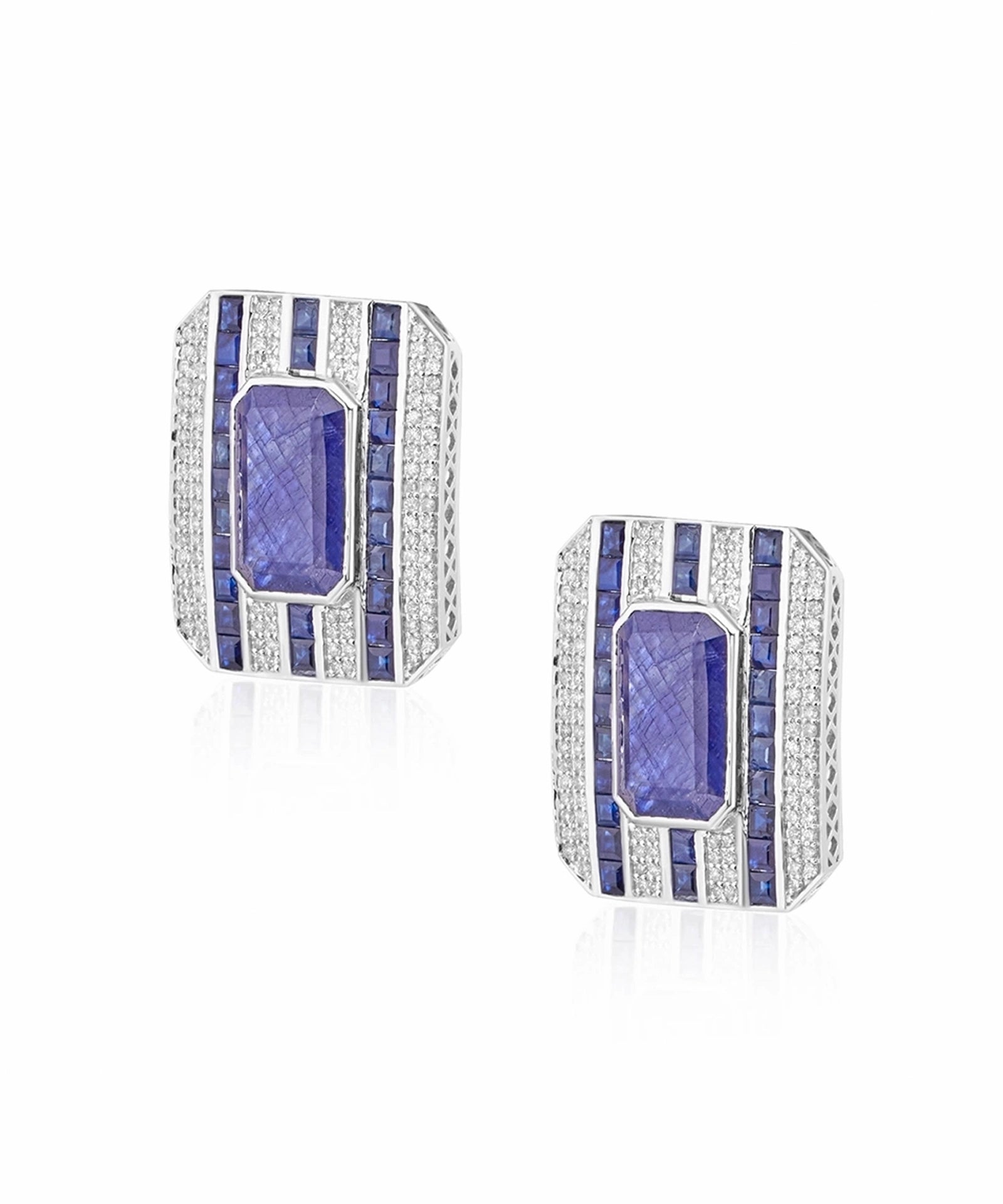 Mondrian Earrings (Blue Sapphires) | AMARIS JEWELS | Fine Jewelry 