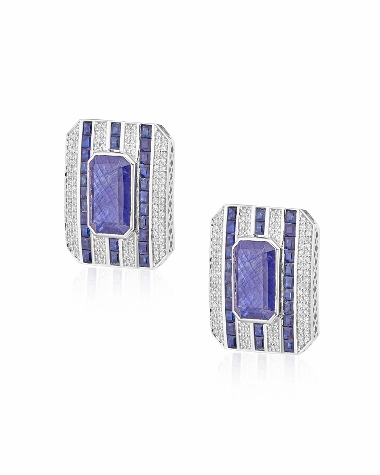 Mondrian Earrings (Blue Sapphires) | AMARIS JEWELS | Fine Jewelry 