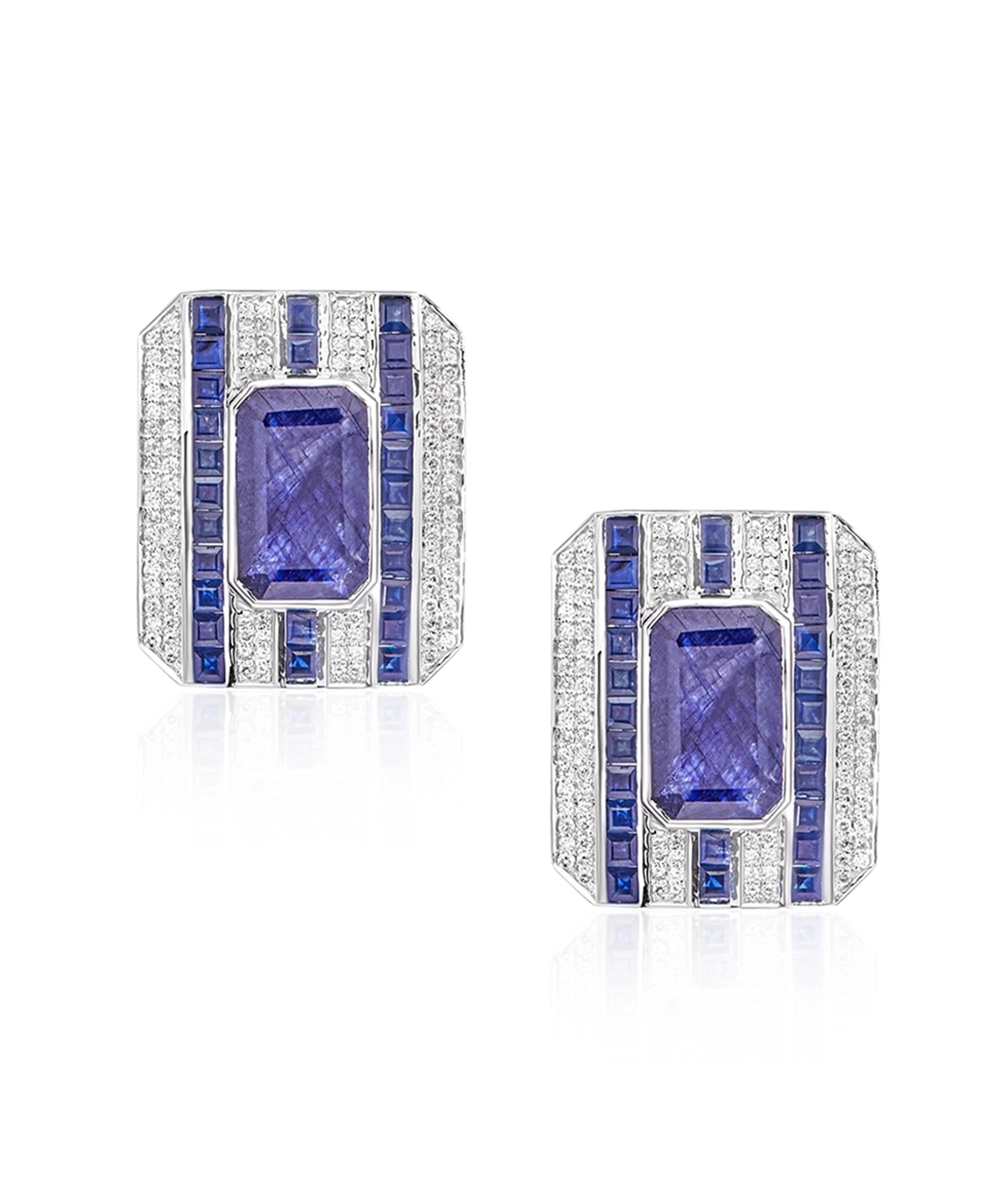 Mondrian Earrings (Blue Sapphires) | AMARIS JEWELS | Fine Jewelry 