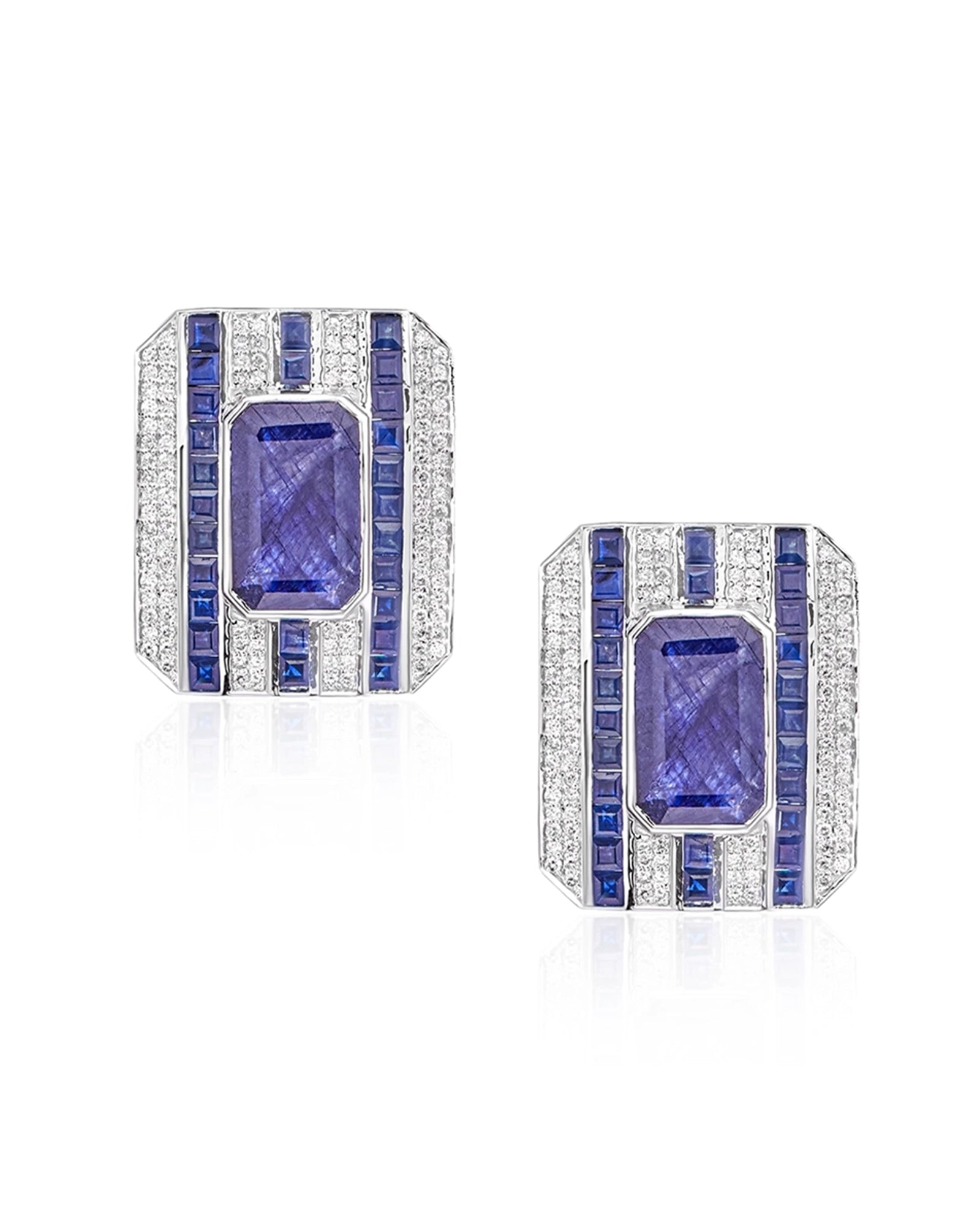 Mondrian Earrings (Blue Sapphires) | AMARIS JEWELS | Fine Jewelry 