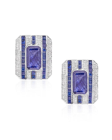 Mondrian Earrings (Blue Sapphires)