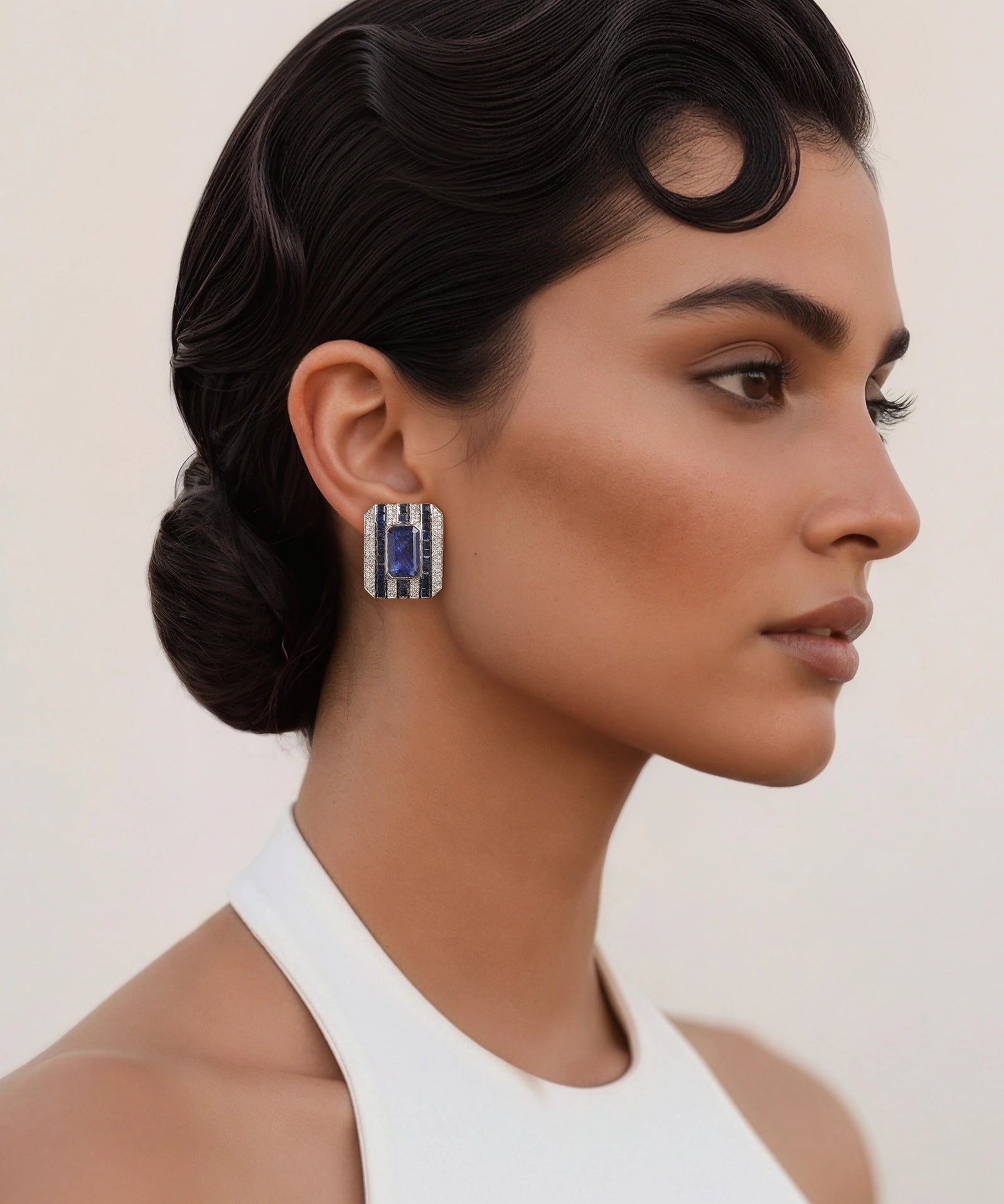 Mondrian Earrings (Blue Sapphires) | AMARIS JEWELS | Fine Jewelry 