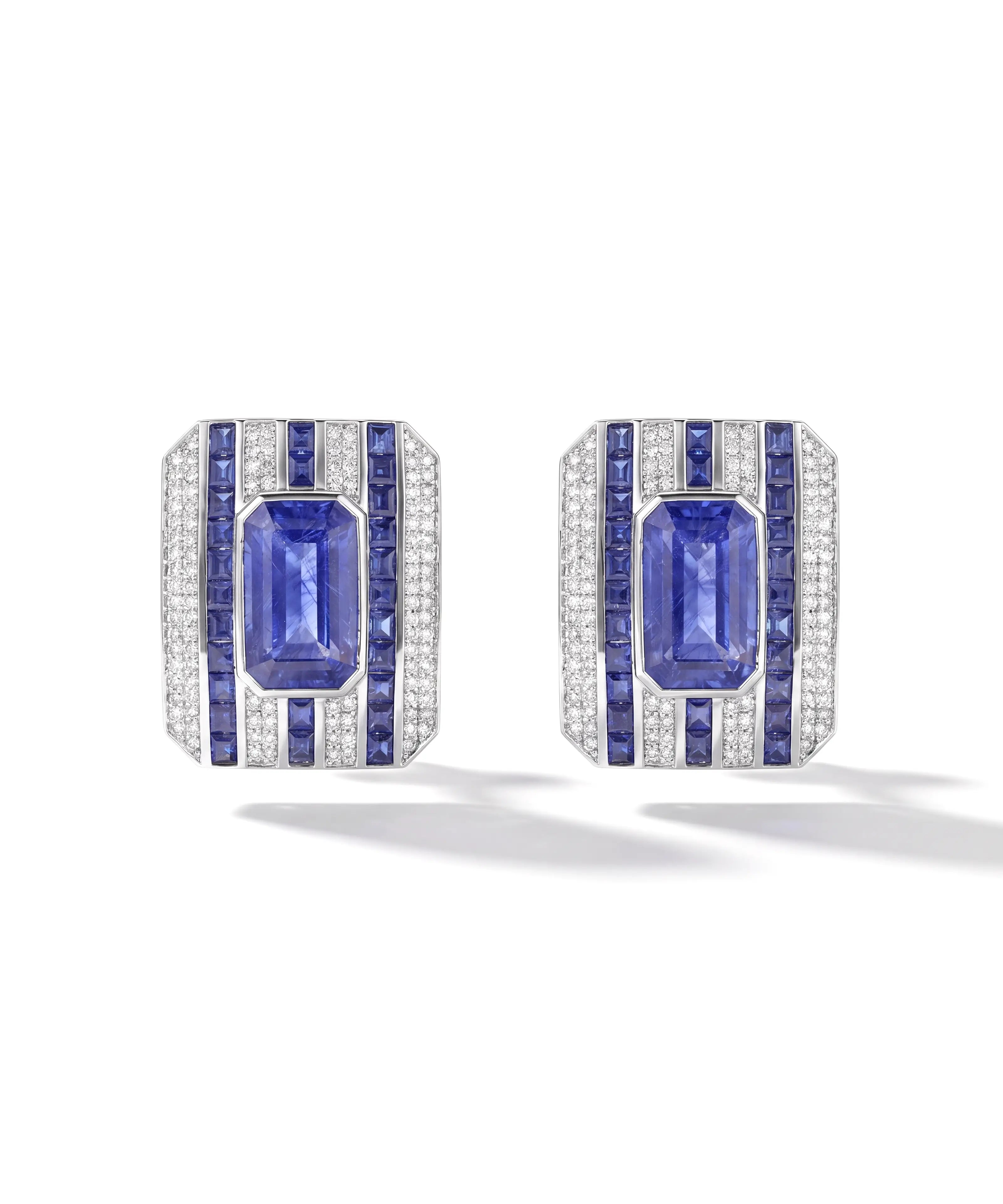 Mondrian Earrings (Blue Sapphires) | AMARIS JEWELS | Fine Jewelry
