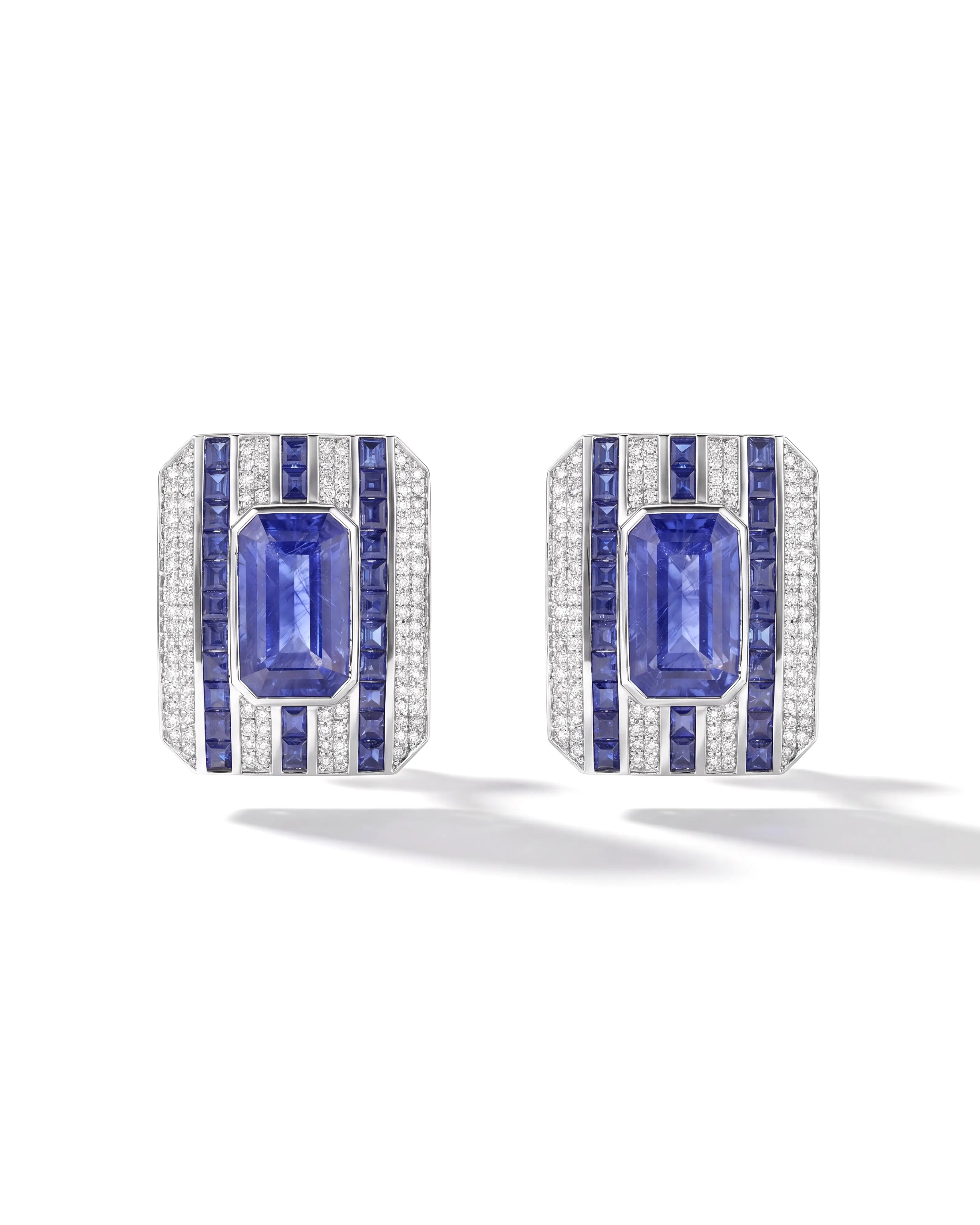 Mondrian Earrings (Blue Sapphires) | AMARIS JEWELS | Fine Jewelry