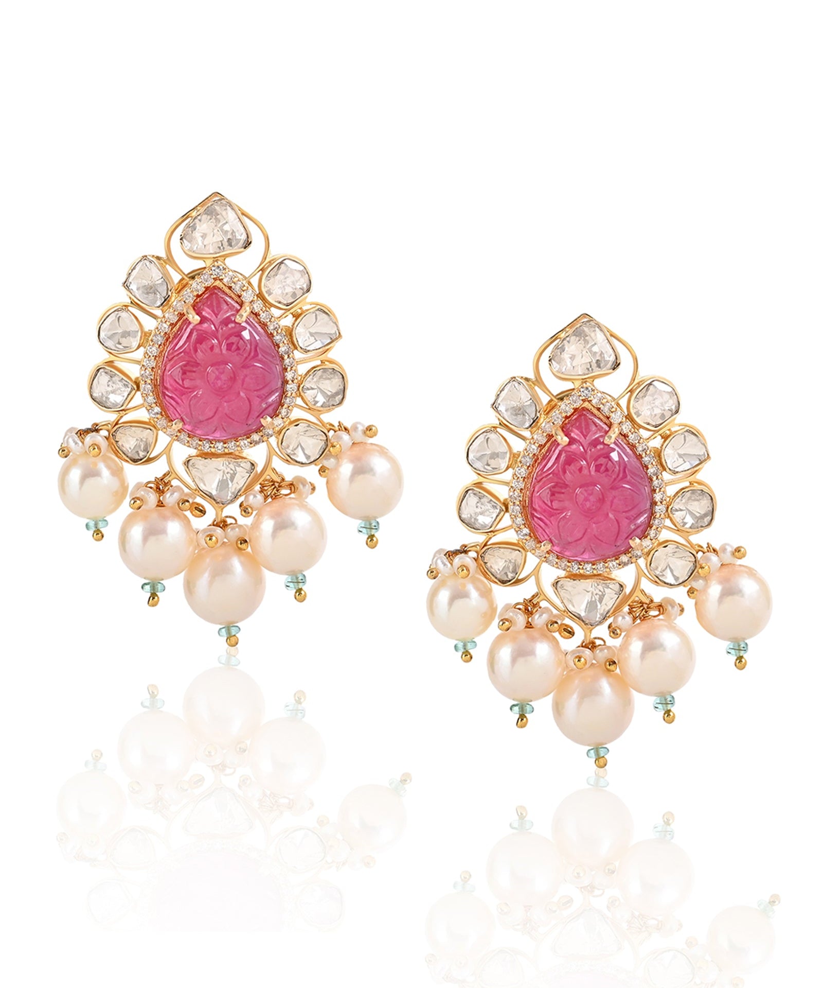 Navrattan Nouveau Earrings | AMARIS JEWELS | Fine Jewelry 