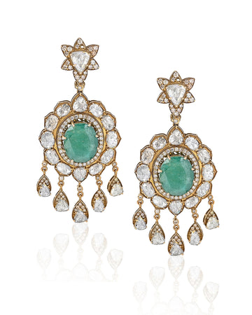 Noor Mahal Emerald Earrings