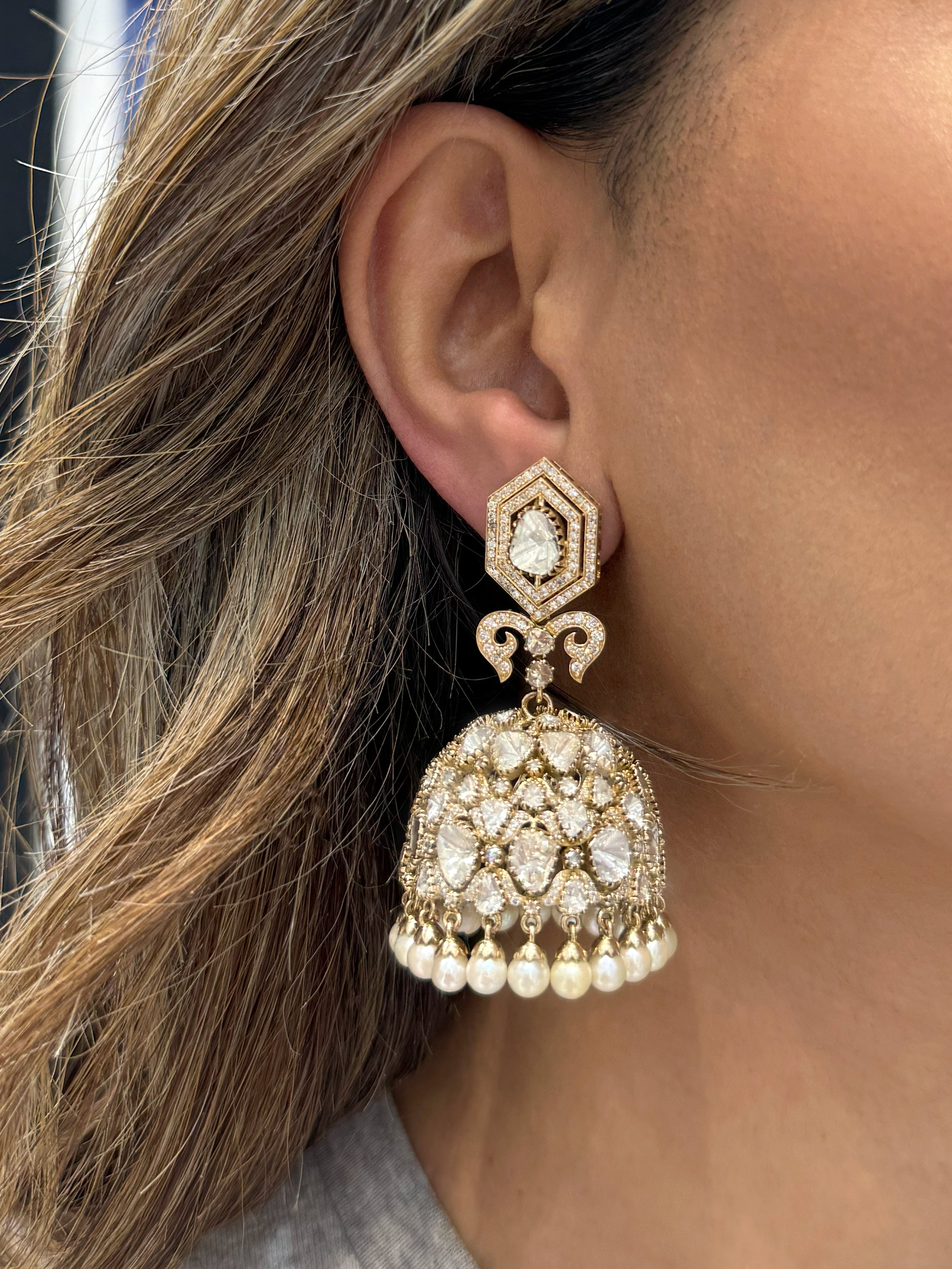 Noor Mahal jhumkas | AMARIS JEWELS | Fine Jewelry 