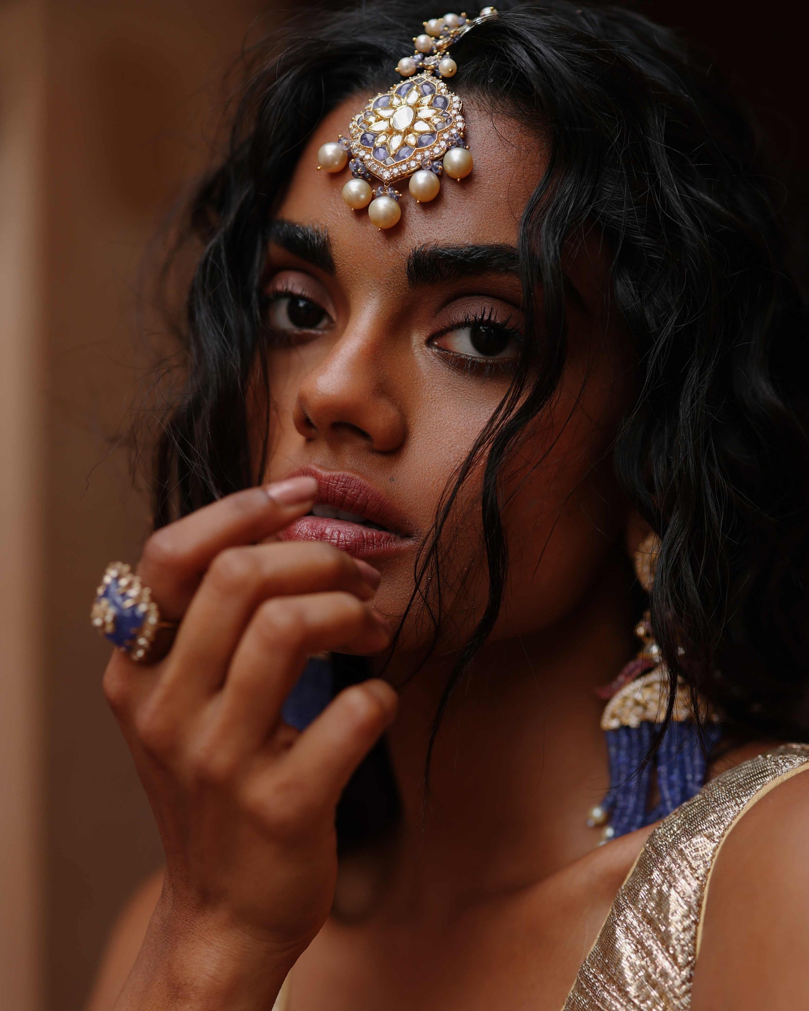 Ensemble de bijoux indiens Kundan Tikka perles Bollywood mariée Maang Ensemble de bijoux indiens Kundan Tikka perles Bollywood mariée Maang