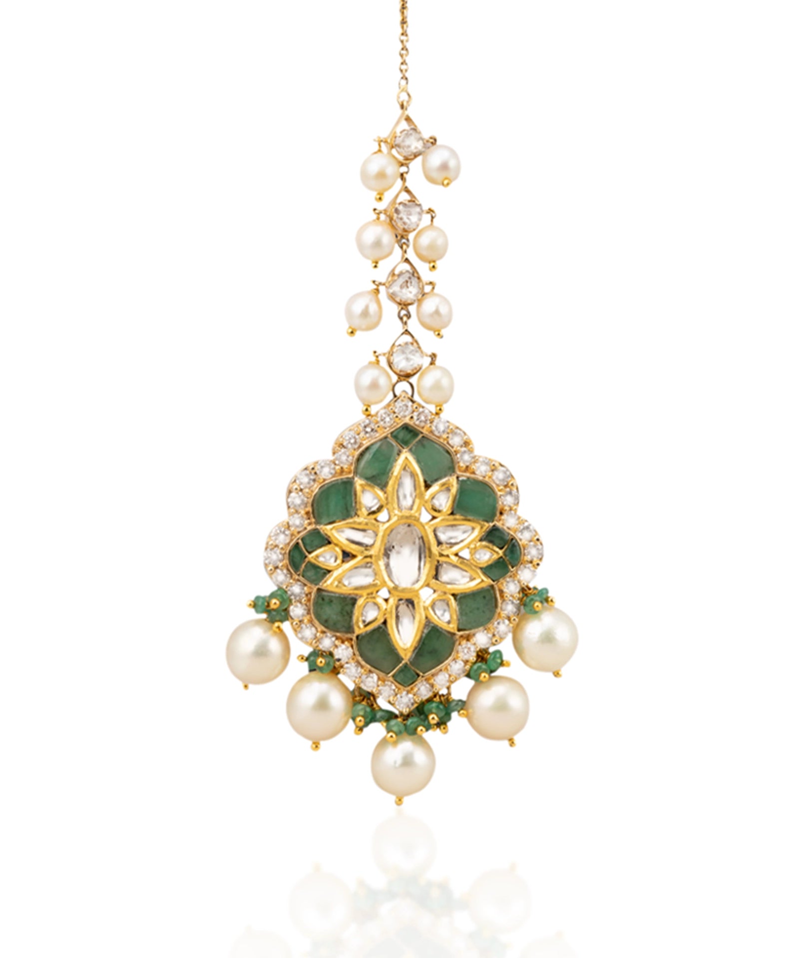 Out of the Green Maang Tikka (Emerald) | AMARIS JEWELS | Fine Jewelry 