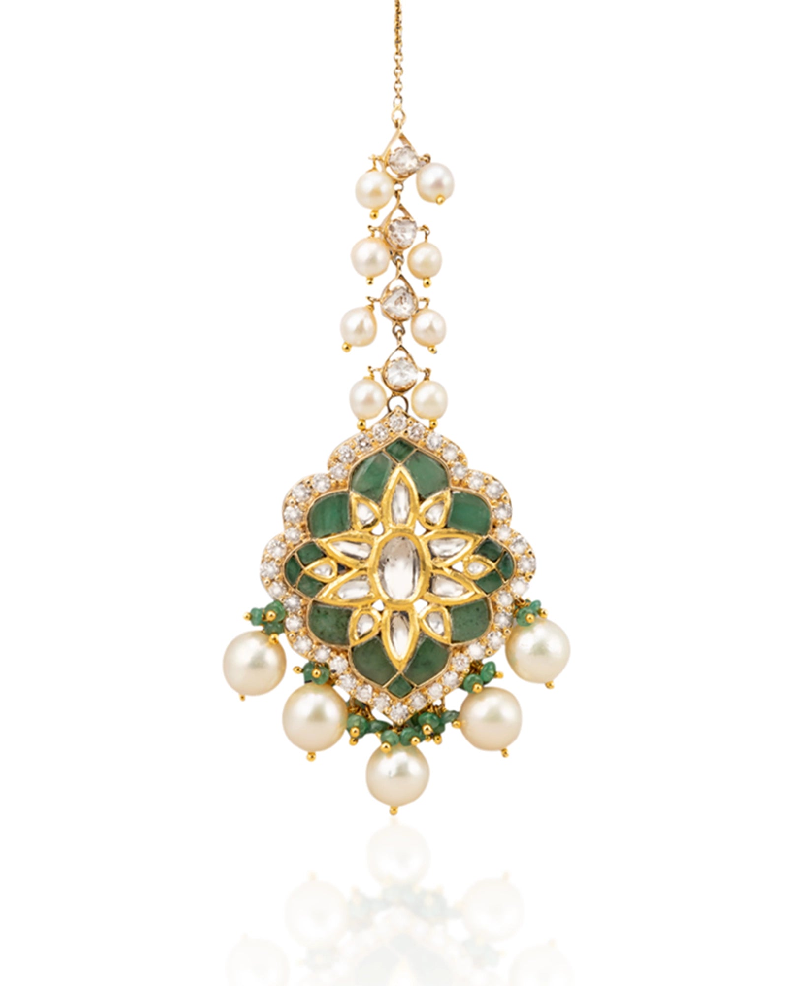 Out of the Green Maang Tikka (Emerald) | AMARIS JEWELS | Fine Jewelry 