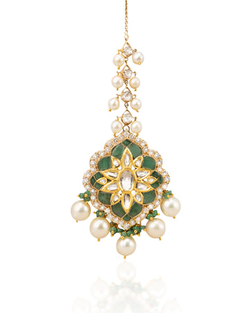 Out of the Green Maang Tikka (Emerald)