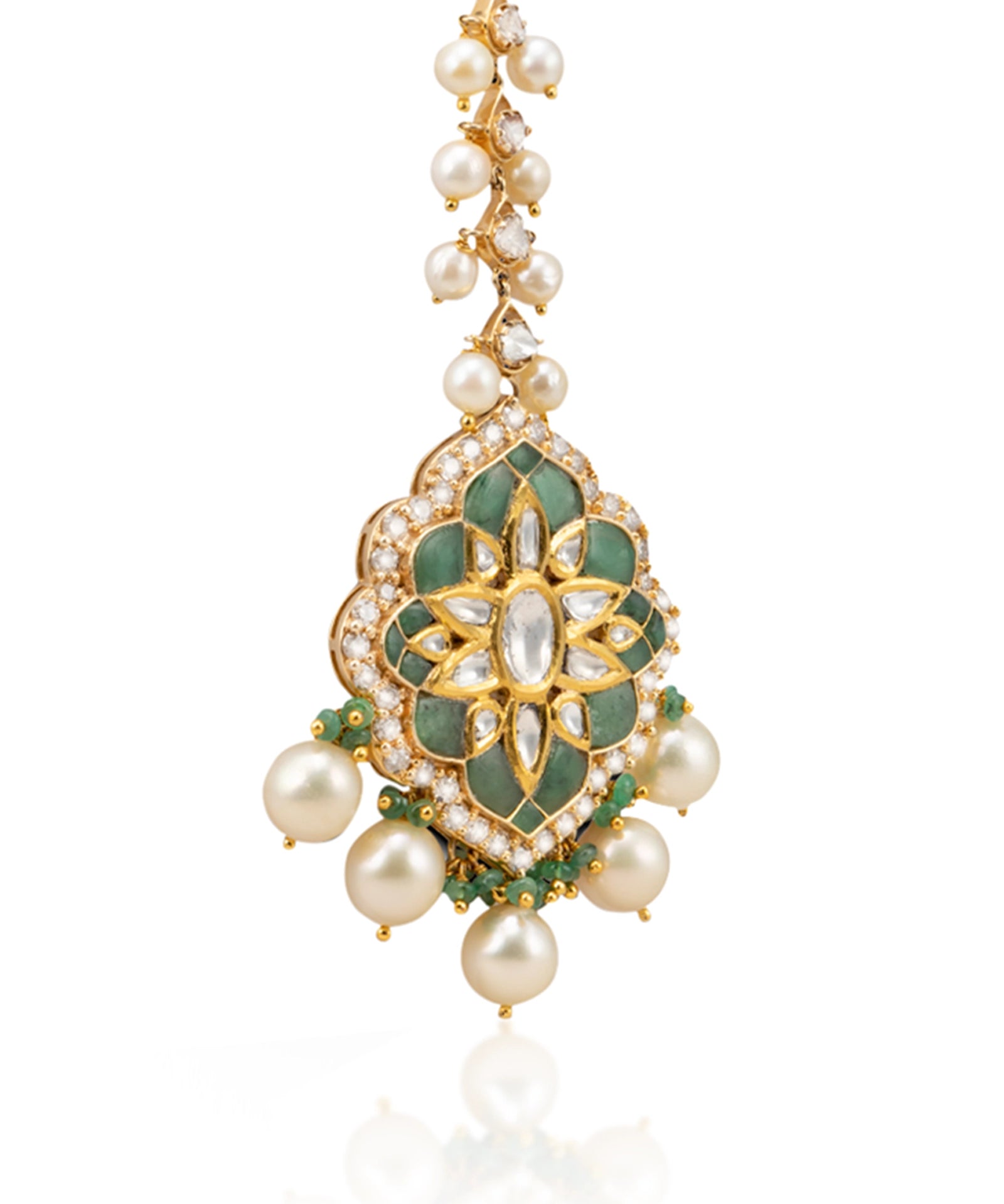 Out of the Green Maang Tikka (Emerald) | AMARIS JEWELS | Fine Jewelry 
