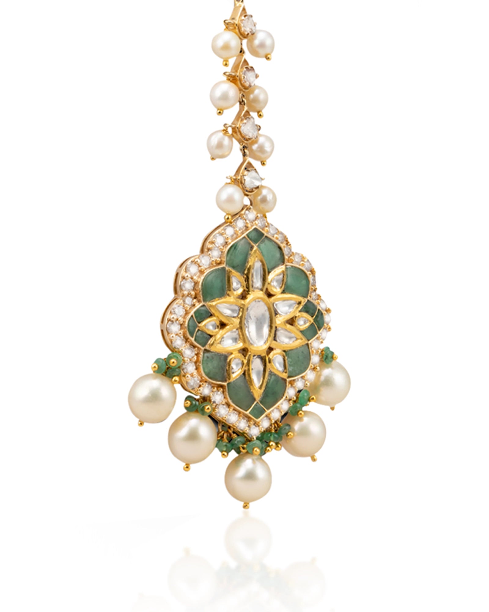Out of the Green Maang Tikka (Emerald) | AMARIS JEWELS | Fine Jewelry 