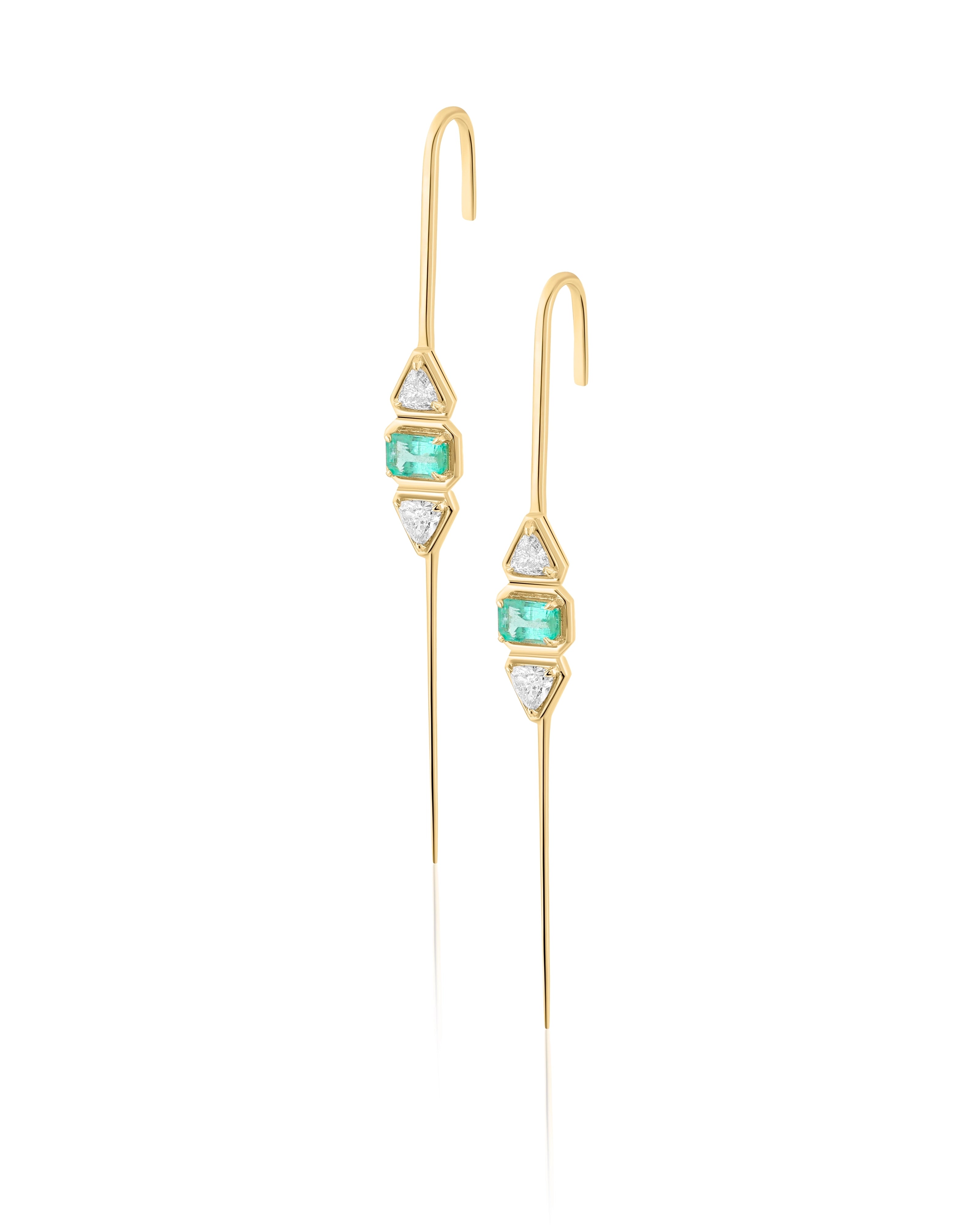 Pause Emerald Ear Bars | AMARIS JEWELS | Fine Jewelry
