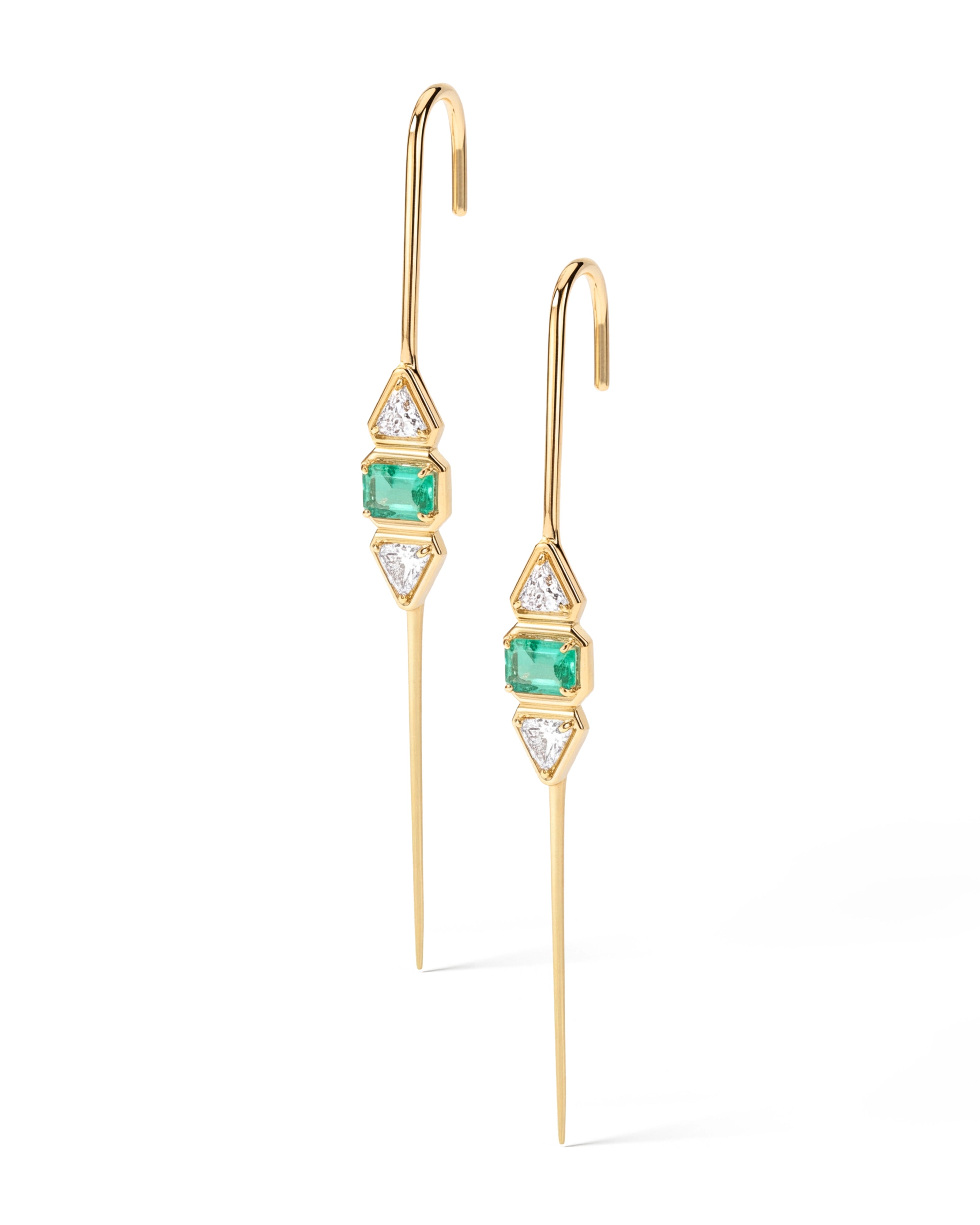 Pause Emerald Ear Bars | AMARIS JEWELS | Fine Jewelry