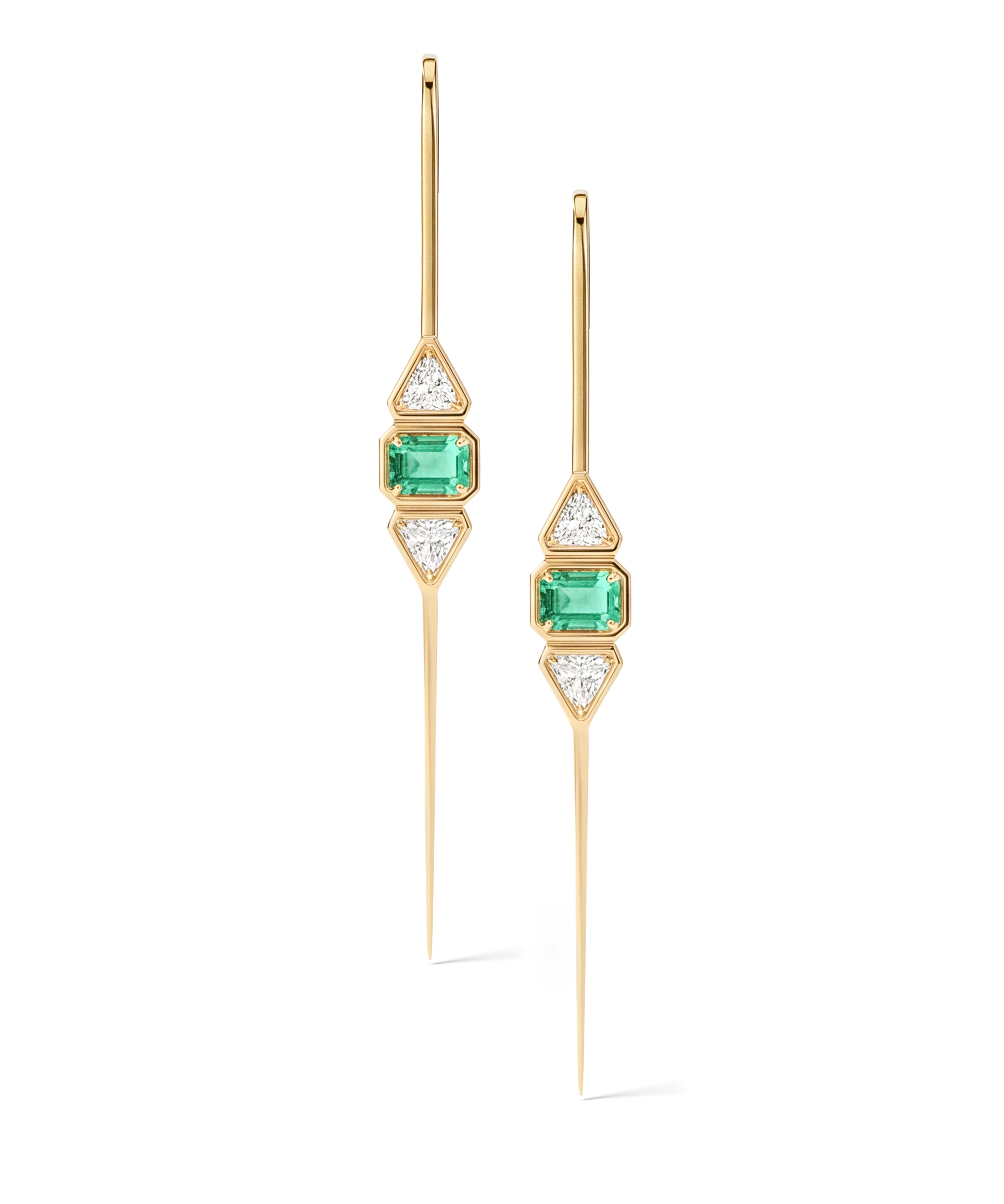 Pause Emerald Ear Bars | AMARIS JEWELS | Fine Jewelry