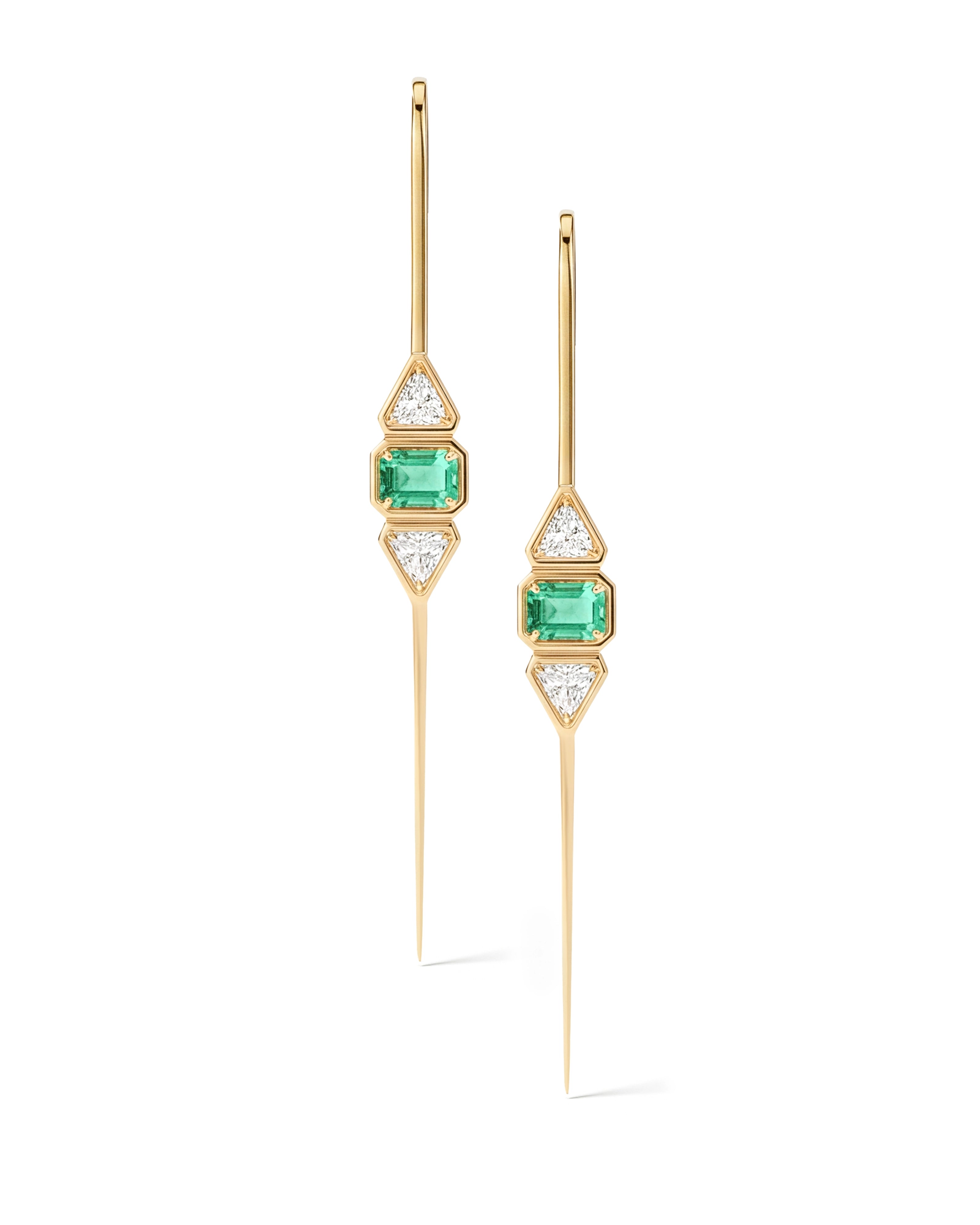 Pause Emerald Ear Bars | AMARIS JEWELS | Fine Jewelry