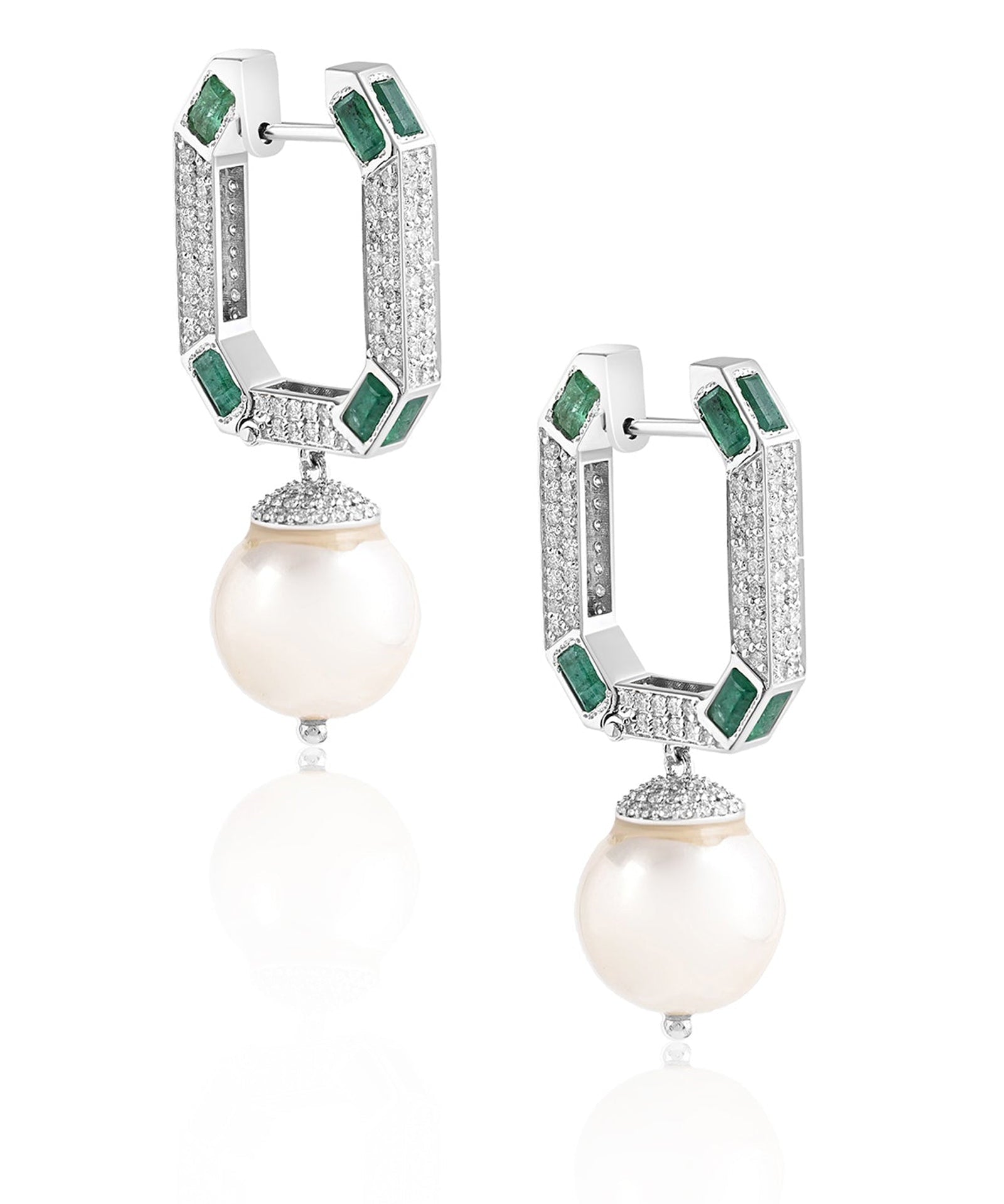 Pearl Box Hoops | AMARIS JEWELS | Fine Jewelry 